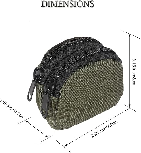 Miniatura 2 de Bolsa EDC para exteriores, bolsa de administración, mini bolsas Molle, organizador de bolsillo EDC con doble cremallera que se puede llevar en el