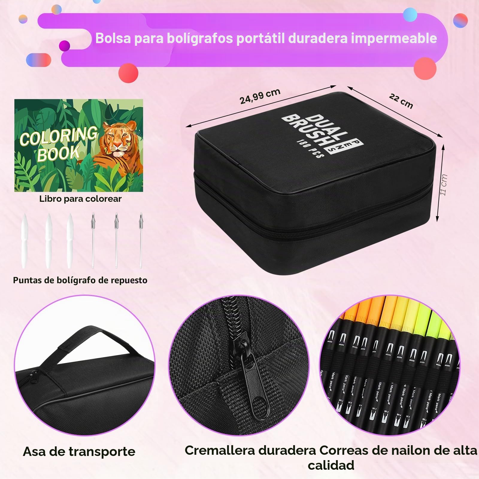 180 Rotuladores Lettering Doble Punta (Punta pincel & fina)