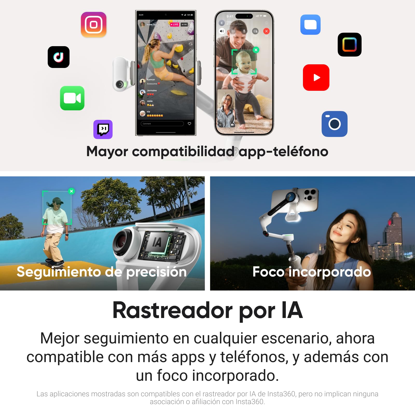 Insta360 Flow 2 Gimbal Gris para Smartphone - estabilizador Plegable con IA para teléfono, Seguimiento multipersona, trípode/Selfie Stick, Control Remoto, Gimbal para iPhone/Android, Viajes y vlog | Estabilización de 3 ejes con Apple DockKit y trípode int
