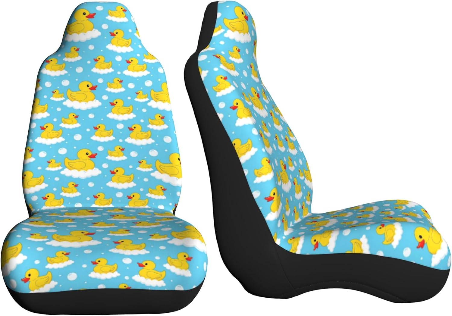 RIMENCH Bucket Seat Cover Universal Cute Funny Blue Bubbles Yellow Rubber Ducks Car Seat Covers Machine Washable Bucket Seat Cover Fit for Car, SUV & Truck