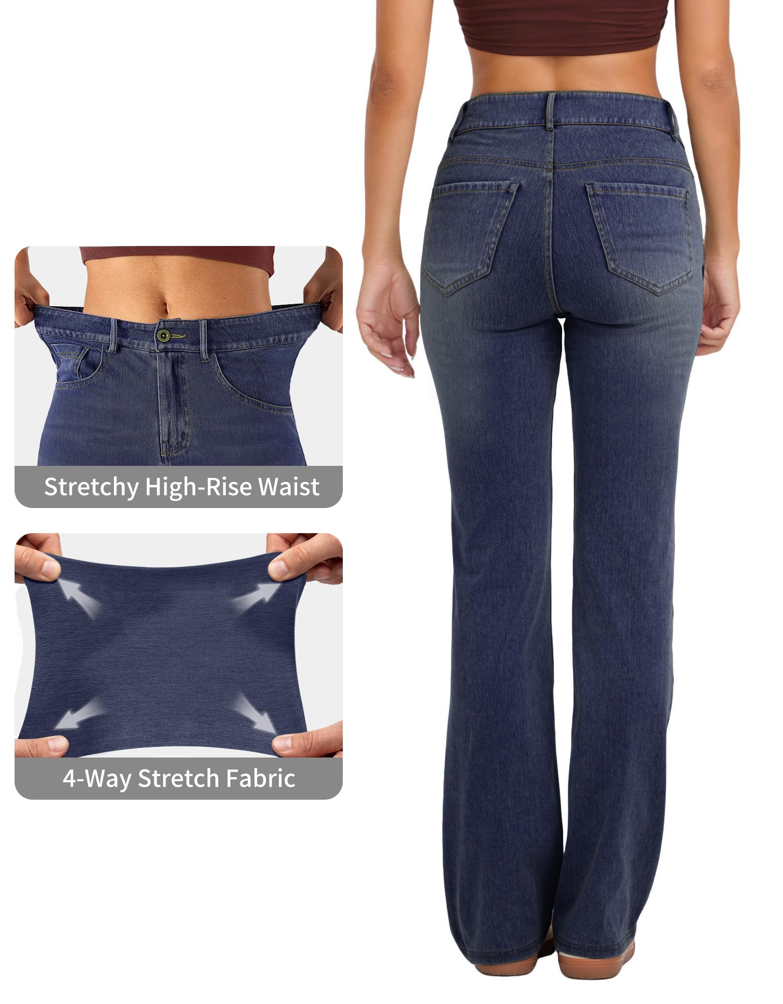 LaiEr Jeans Yoga de Mujer de Alta Elasticidad,Efecto Bigotes,Pitillo Levanta Glúteos con Bolsillo con Cremallera,Suaves y Cómodos,de Bota Micro,Aptos para Moda,Deporte y Fitness
