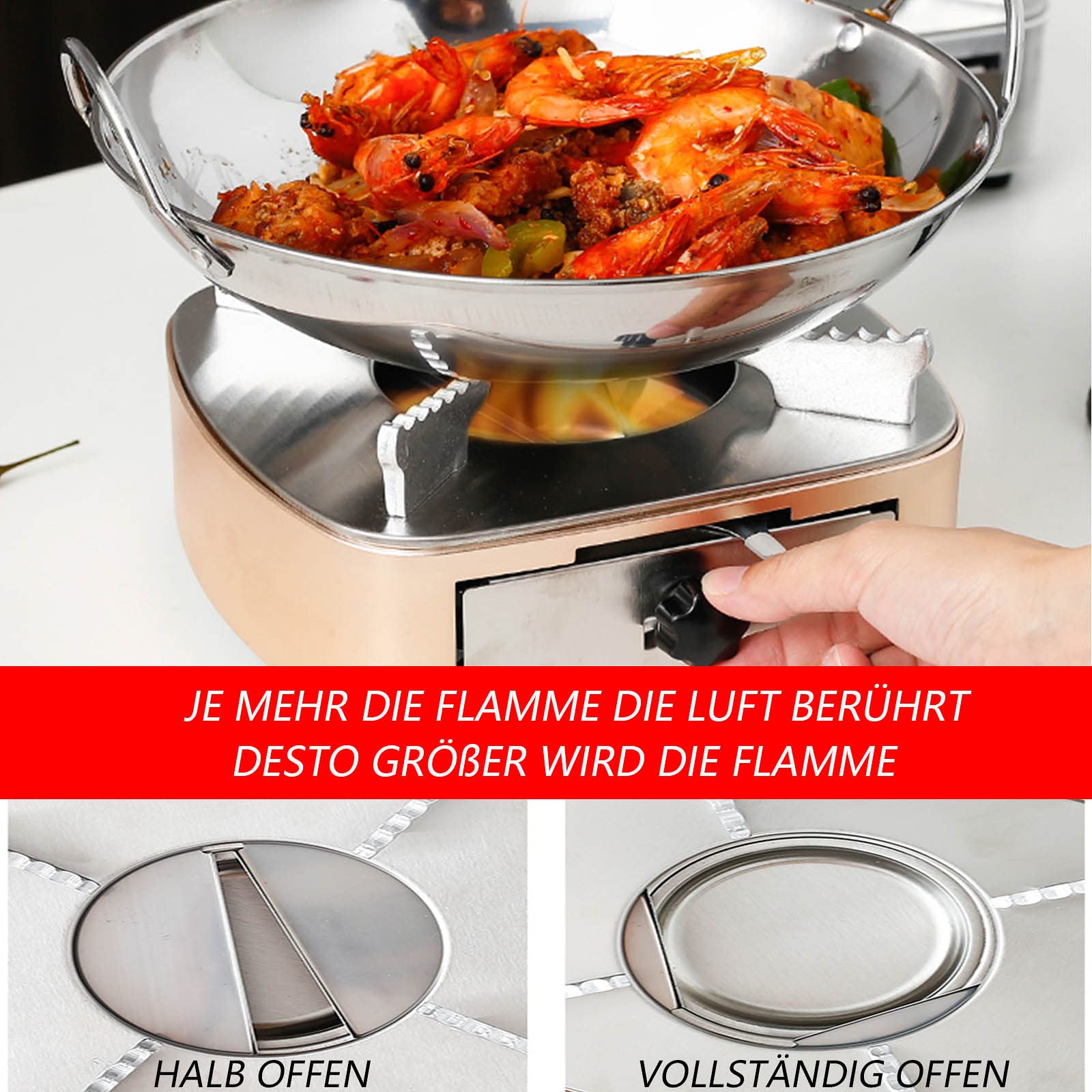 ZBYY Spirituskocher Innenräume, spirituskocher für innenräume mit Topf,Mini Camping Picknick Alkohol Herd,3 Größen verfügbar,Portable Campingkocher Campingherd Spirituskocher,A-8in