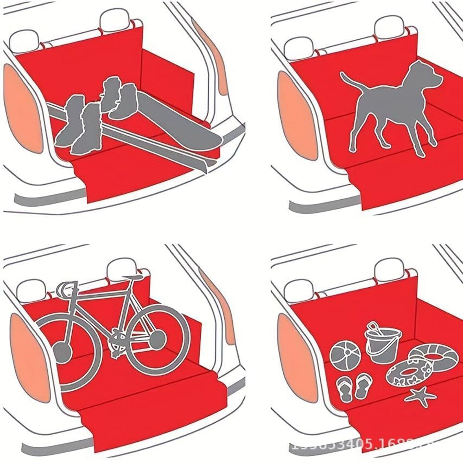 Telo Auto per Cani Bagagliaio per Jeep Compass 2017-2022 2023 2024 2025 Custodia per Baule Auto Cani Antistrappo e Impermeabile con Protezione Laterale