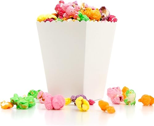 Paquete de 36 cajas pequeñas de regalo de palomitas de maíz blancas Tarjeta de papel mate Hecho para noches de cine, fiesta de cumpleaños, baby