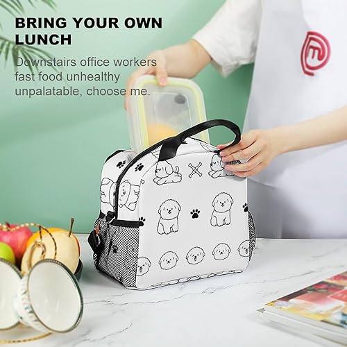 Miniatura 8 de Linda bolsa de almuerzo para cachorros, lonchera reutilizable para cachorros, lonchera refrigerante para mujeres, bolsa de almuerzo de gran