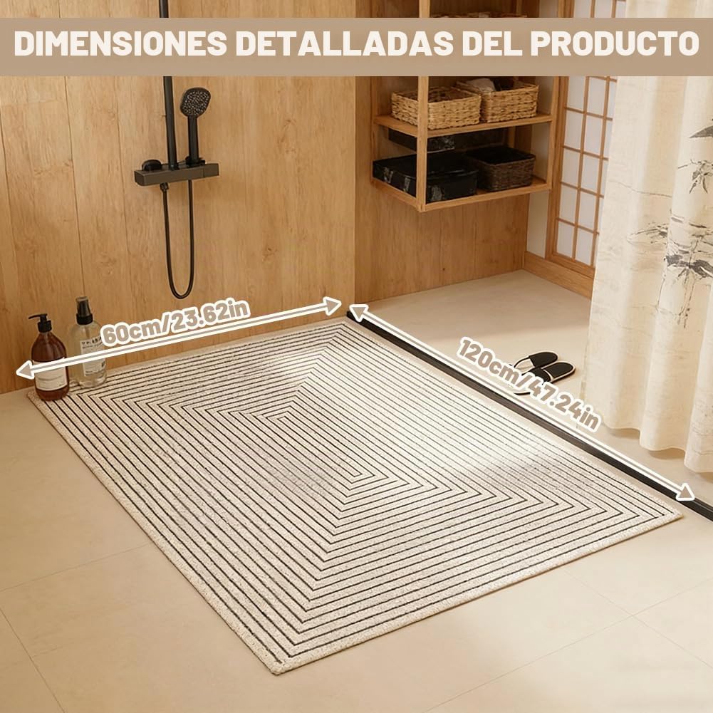 Alfombrilla antideslizante para ducha (60 x 90 cm, con orificios de drenaje, secado rápido, de PVC, para bañera y zonas húmedas)