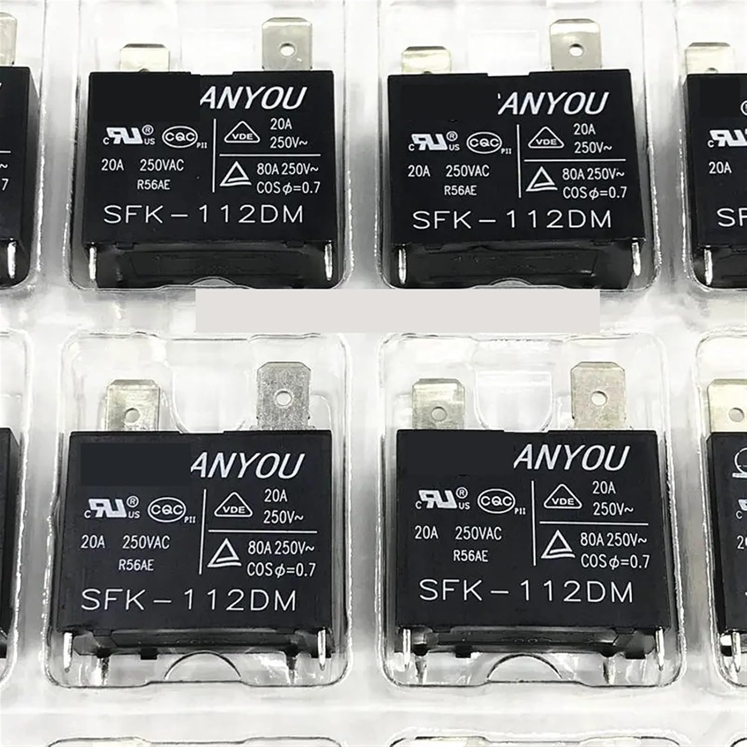 5Pcs Relay SFK-112DM 12VDC 20A 250VAC 4Pins Air Conditioner Relay can Replace JQX-102F HF102F-12V G4A-1A-E-12V