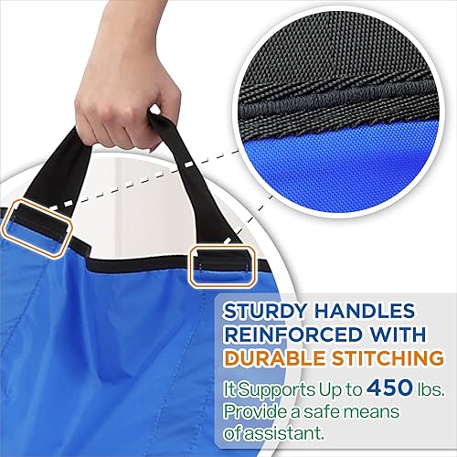 Miniatura 4 de ZHEEYI Almohadilla de cama multiusos de 43 x 36 pulgadas con asas reforzadas, sábana para paciente reutilizable y lavable para girar, levantar y