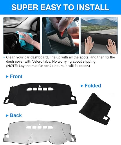 Miniatura 5 de Autorder Alfombrilla para tablero de instrumentos para Chevy Chevrolet SilveradoGMC Sierra 2007-2013 con dos guanteras, accesorios para salpicadero,