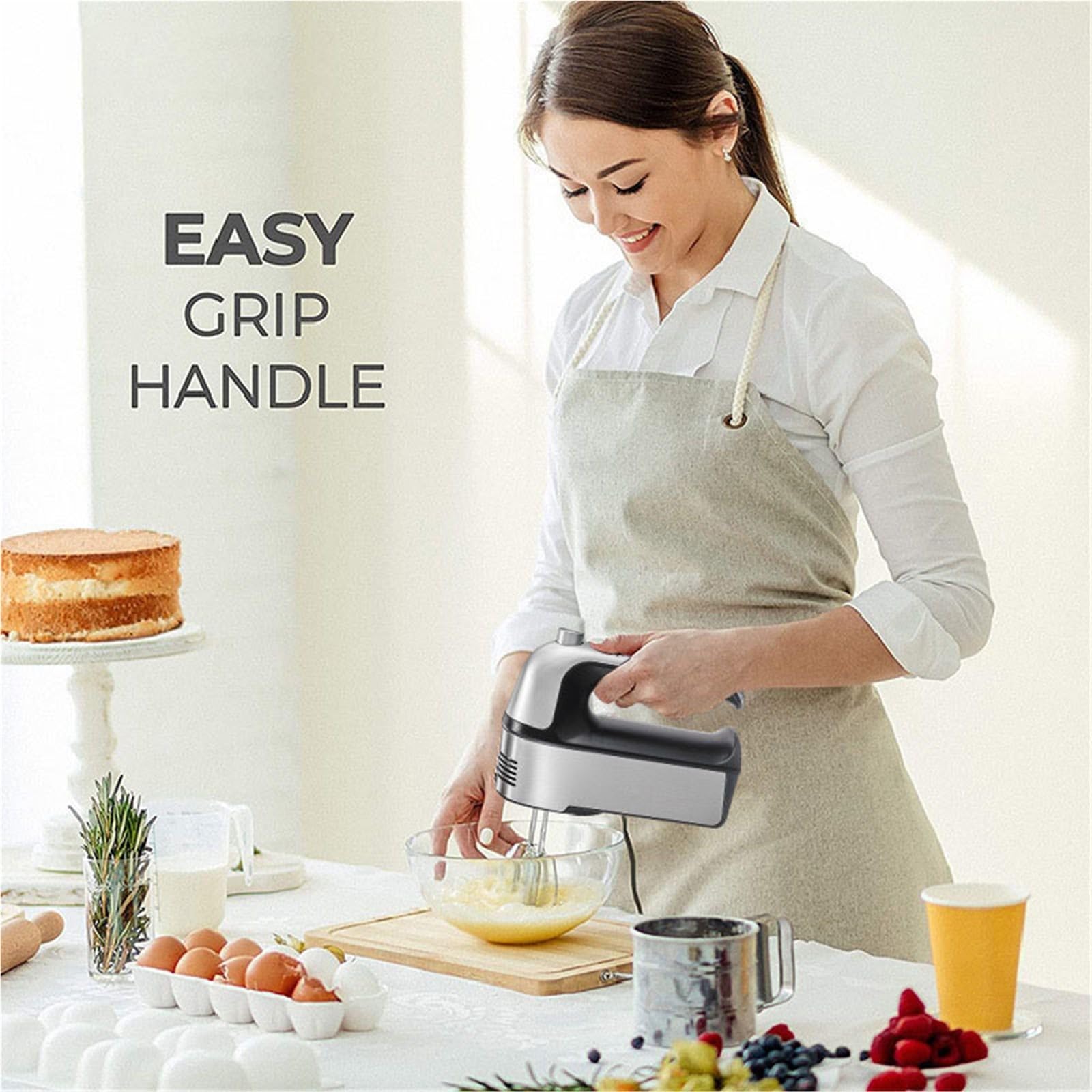 Robot da cucina, Frullino Per Le Uova Elettrico Multifunzionale Mini Panna Da Montare Per Uso Domestico E Impastatrice Per Torte