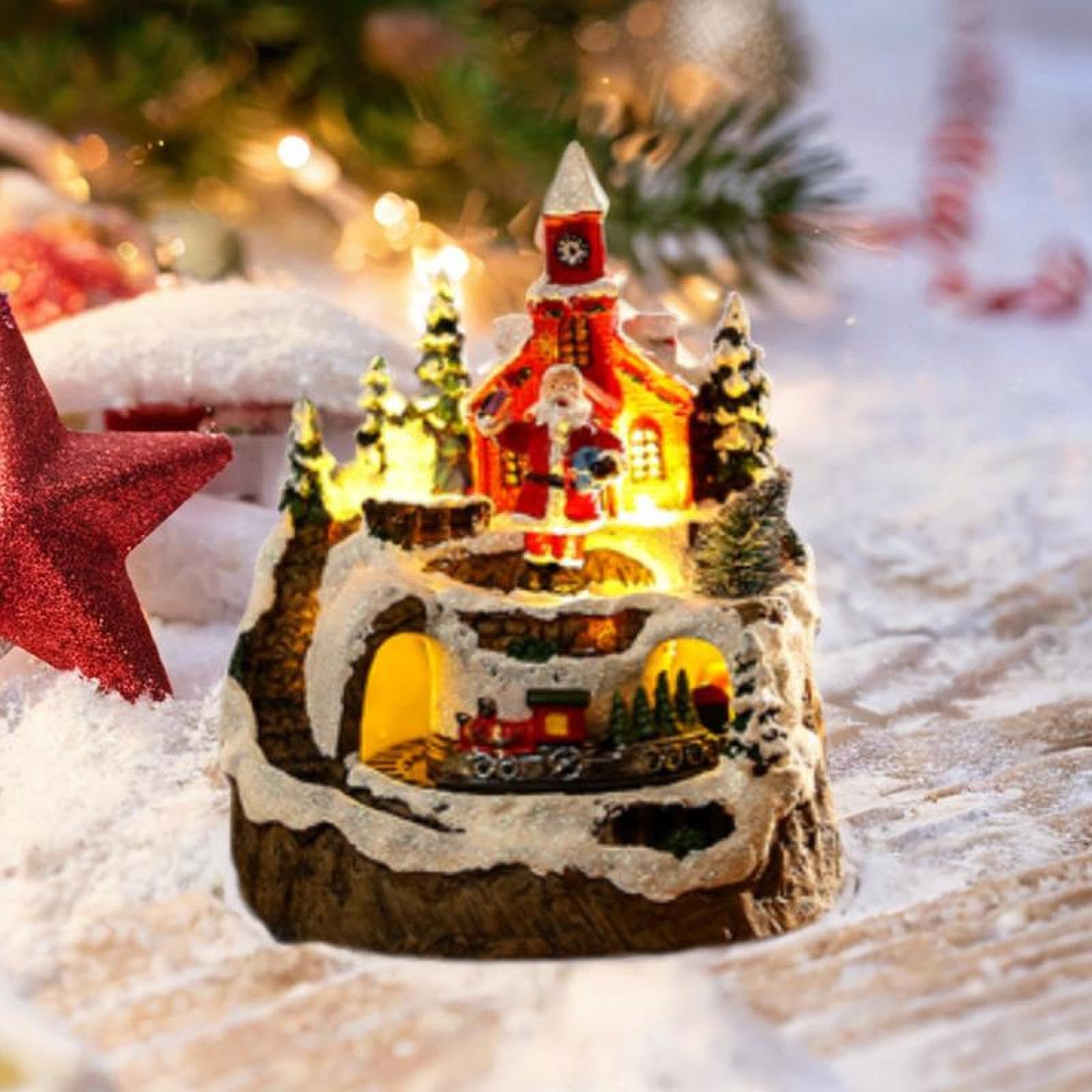 Casa, Figura de Resina, Artículo de Colección Hecho de Poliresina, para Escaparate, Hogar, Regalo, Papá Noel, Individual