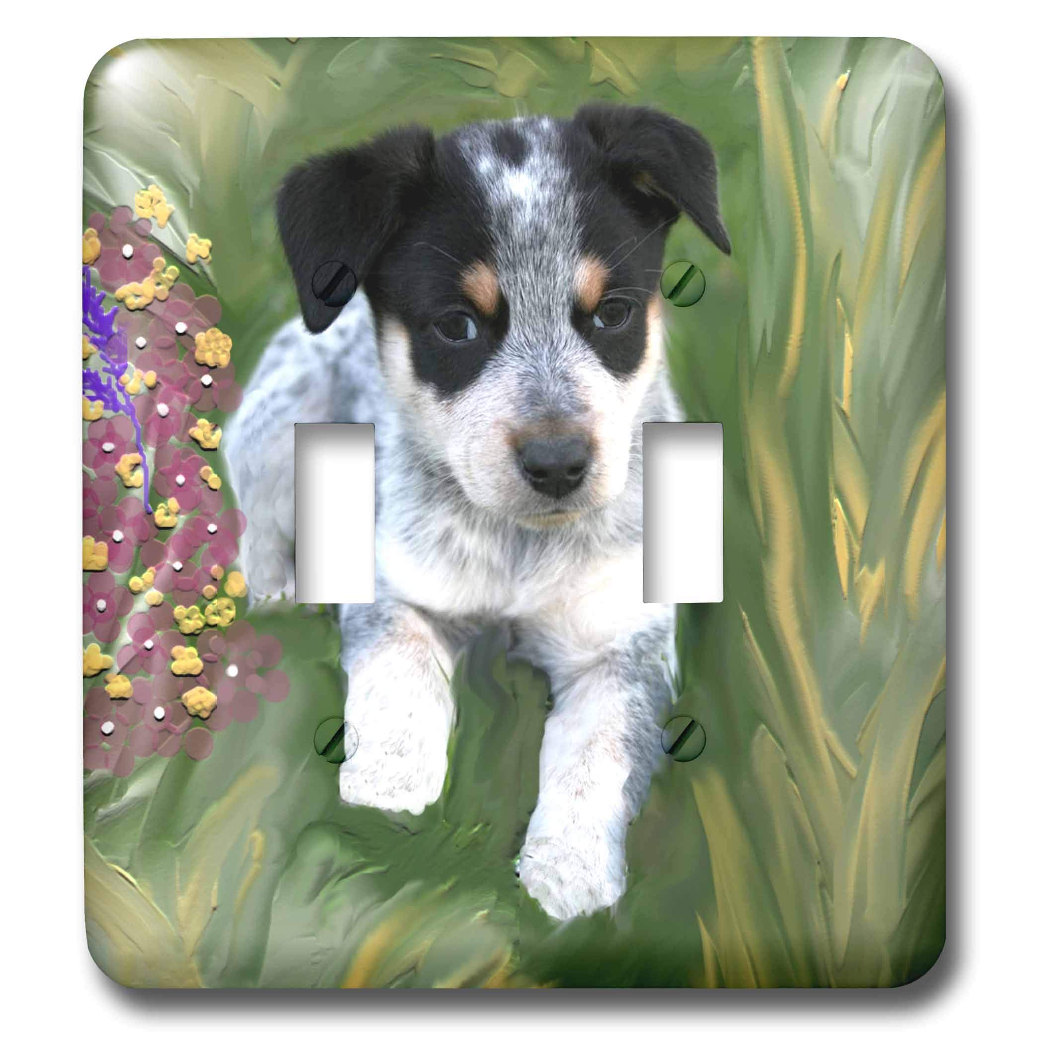Interrupteur à bascule double chiot australien 3dRose lsp_4791_2 pour décoration murale