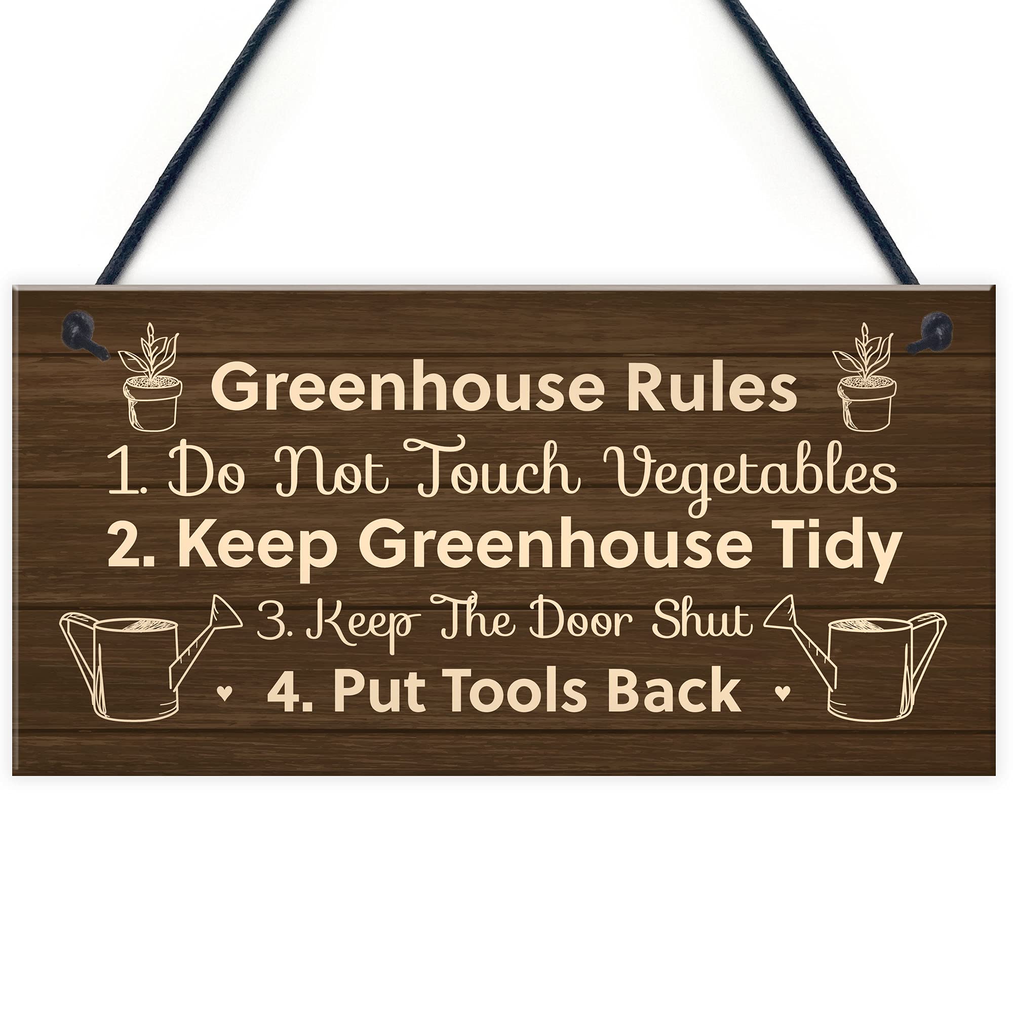 Red Ocean Greenhouse Rules Sign Hanging Garden Shed Sign Gift For Family Home Gift For Him Her from B&Q