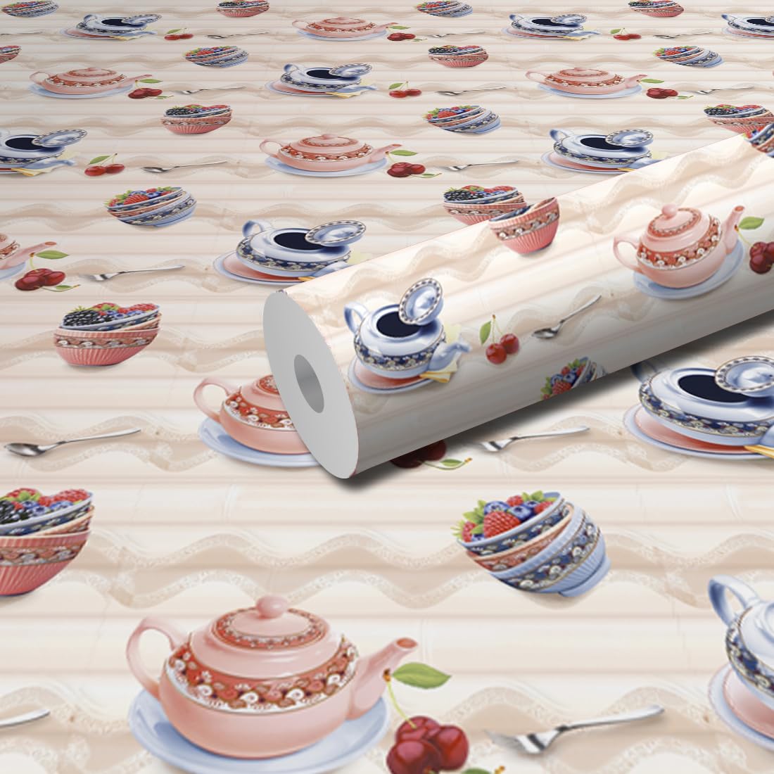 WallDaddy Self Adhesive Wallpaper for Kitchen Wall | Size (200x40) Cm | Oil Proof Wallpaper | Water Proof Wallpaper | Wall Sticker for Home Foil Wallpaper (2Mtr Wave ketliya) (B0CLY48MB9) Amazon Price History, Amazon Price Tracker