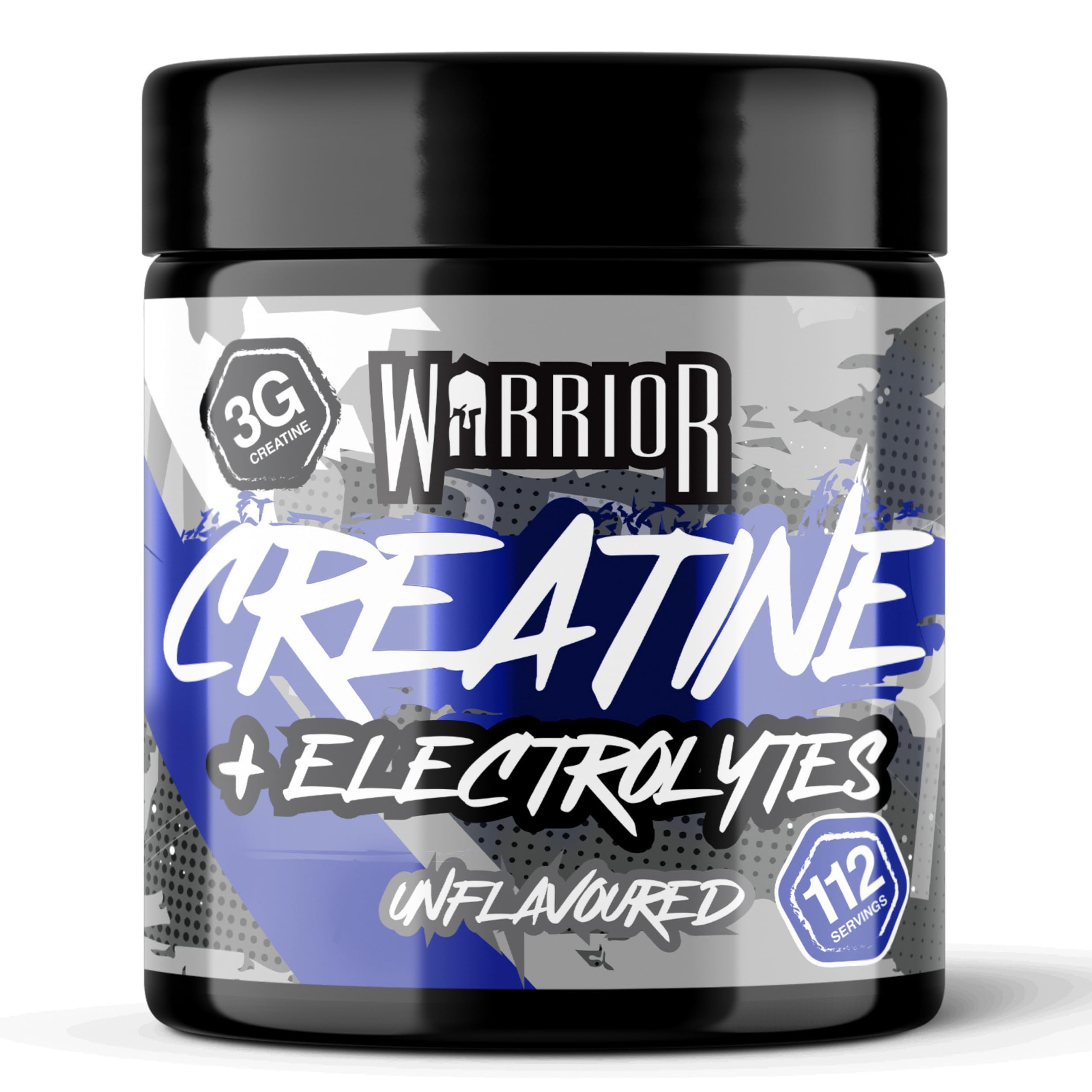Warrior Creatine Monohydrate + Electrolytes 360g (112 Servings) – Creatine & Electrolyte Powder Drink – Micronised Creatine Powder for Strength, Performance & Hydration – Unflavoured