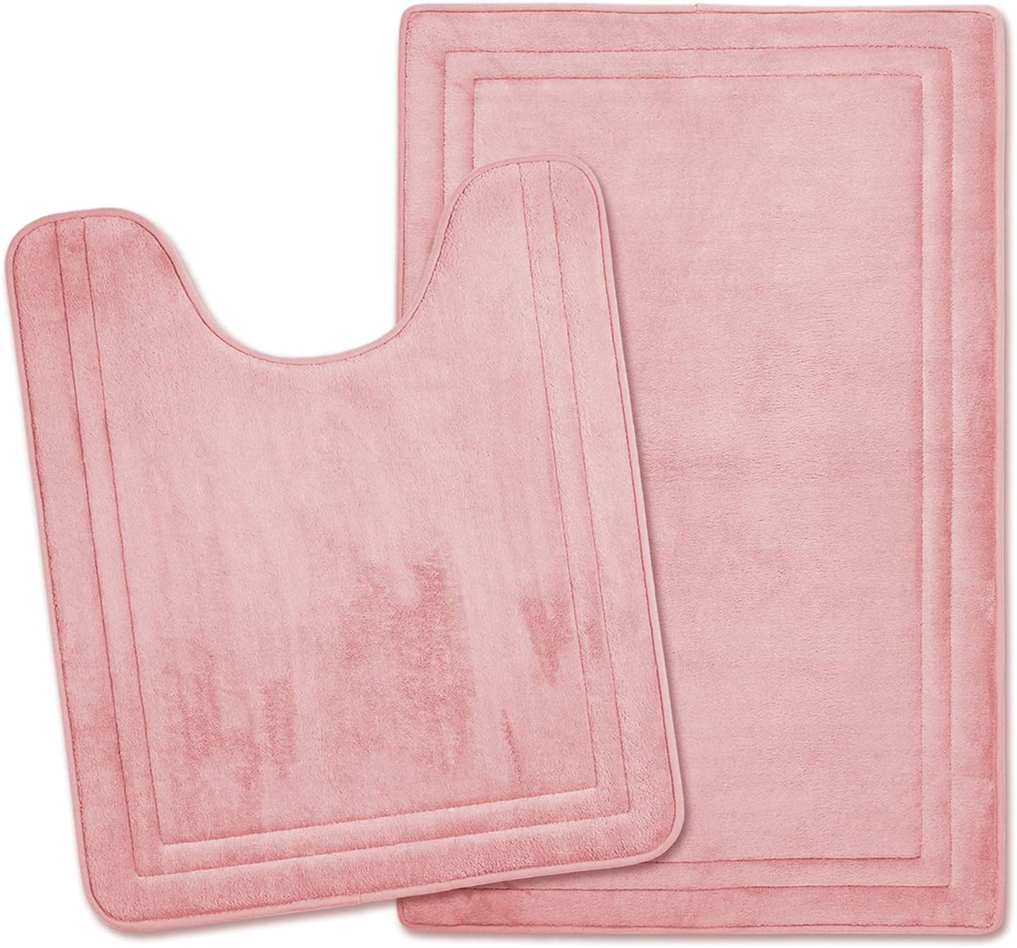 Amazon.com: PAGGED Pink Bathroom Rug Set of 2 Memory Foam Bath Mat and ...