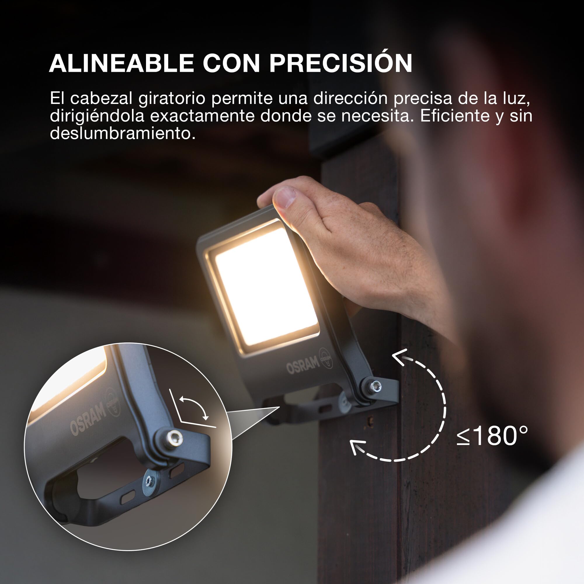 OSRAM Proyector LED ENDURA FLOOD PC de 10 W, blanco frío de 4000 K, 1000 lúmenes, IP65, resistente a la intemperie, aluminio reciclado, pivotante 180°, gris oscuro,2-Pack