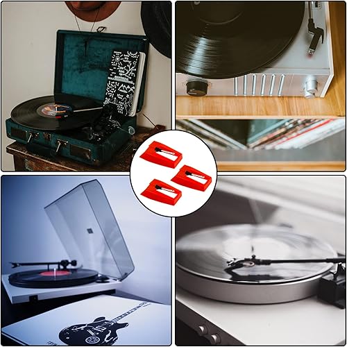 Miniatura 7 de 3 piezas de aguja para tocadiscos, aguja de reemplazo para tocadiscos de larga duración, aguja de repuesto de diamante para tocadiscos de vinilo,