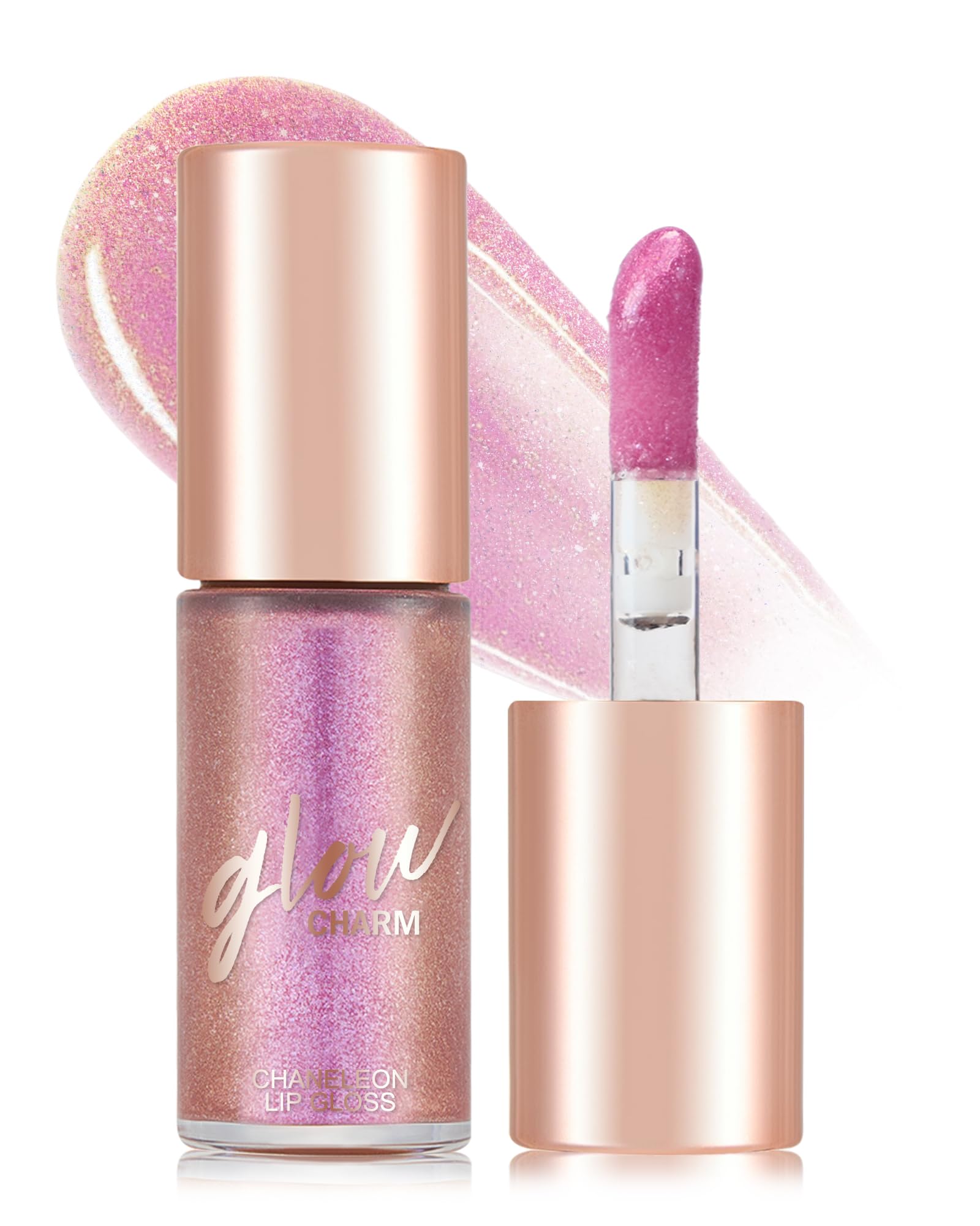 Glitter Holographic Lip Gloss, Shimmer Moisturizing Liquid Lip Tint Stain | Chameleon Spa…