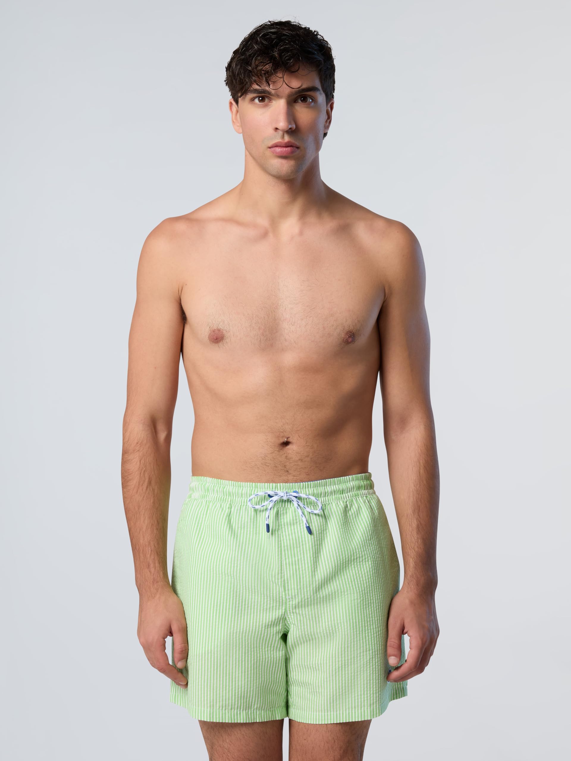 NORTH SAILS Boxer Mare Uomo in Seersucker di Cotone e Poliestere Riciclato a Righe