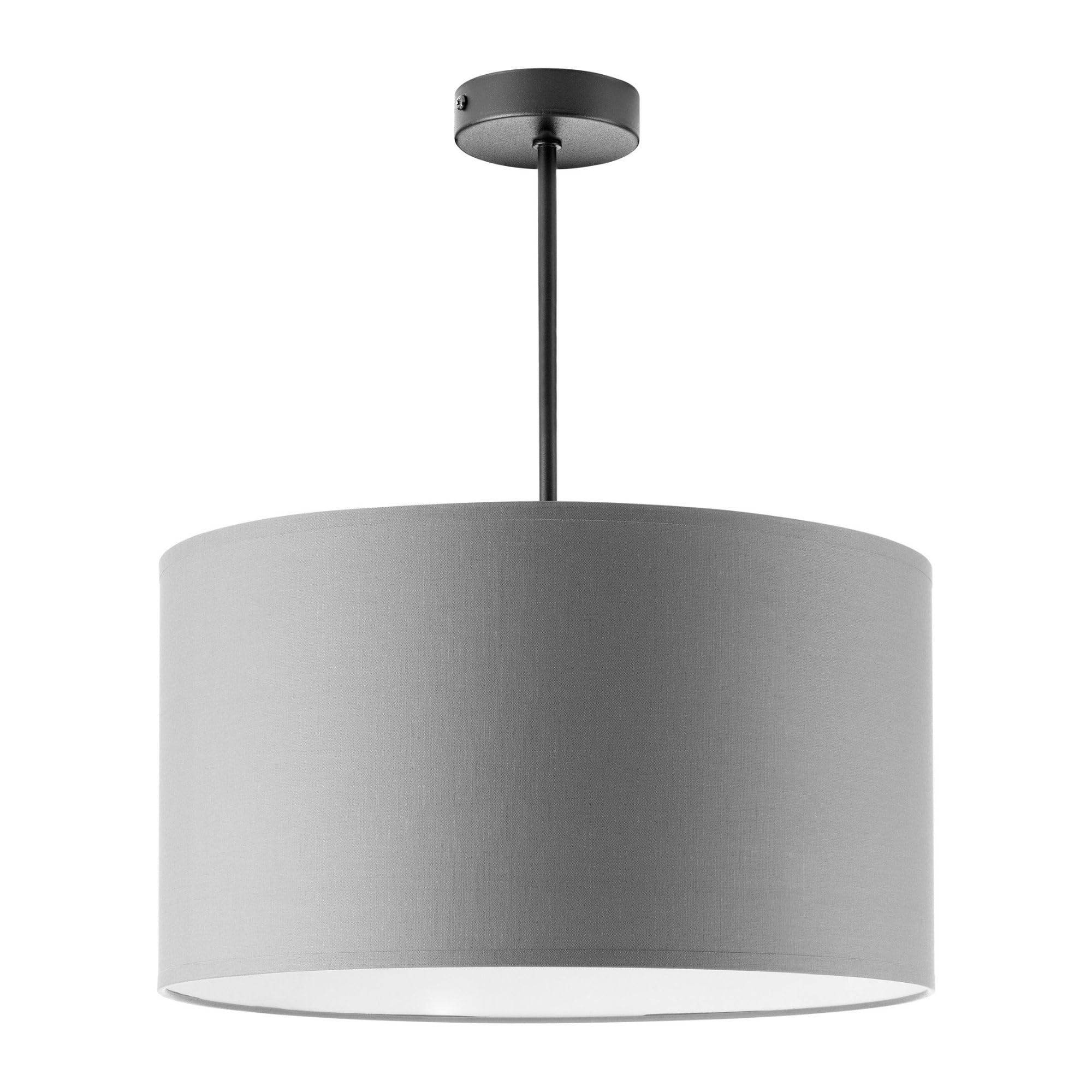 Miratic Lampara Colgante Corta con Rosca E27 de 60 W máx. Lámpara de Techo Ideal para Decoración de Interiores Estilo Moderno y Elegante (Bombilla no incluida) (Gris)
