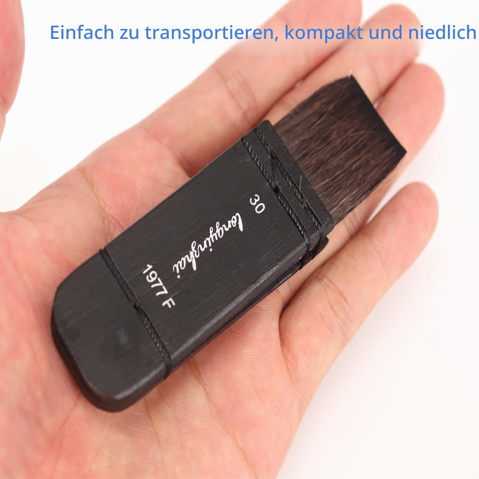 Seehecht-Pinsel-Set mit 4 Stück (20, 30, 40, 50) – Eichhörnchen-Mischpinsel – gebeizte Birke mit kurzem Griff – ideal für Waschgänge (Eisen, kleine Größe (Kleidung usw.)