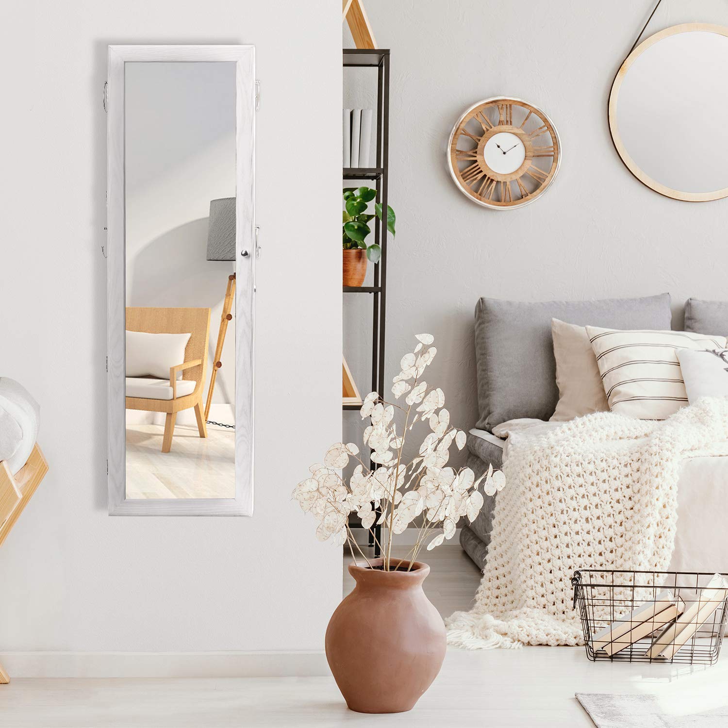 Titan Mall Jewelry Wall Door Mounted Jewelry Organizer Mounted Lockable Jewelry Armoire