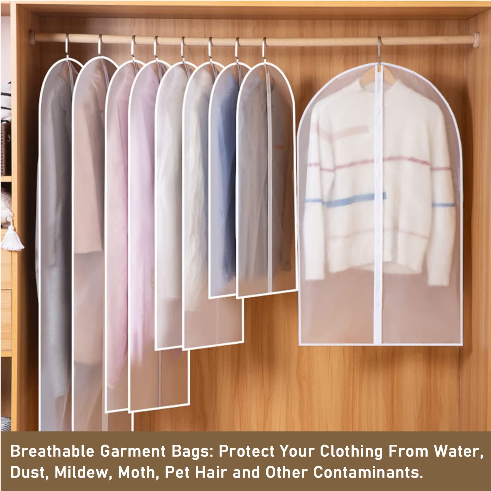 Kleidersäcke für die Aufbewahrung im Schrank, transparente Kunststoff-Hängekleidung, Anzug, staubdichte Abdeckung, Aufbewahrungstasche, chemische 