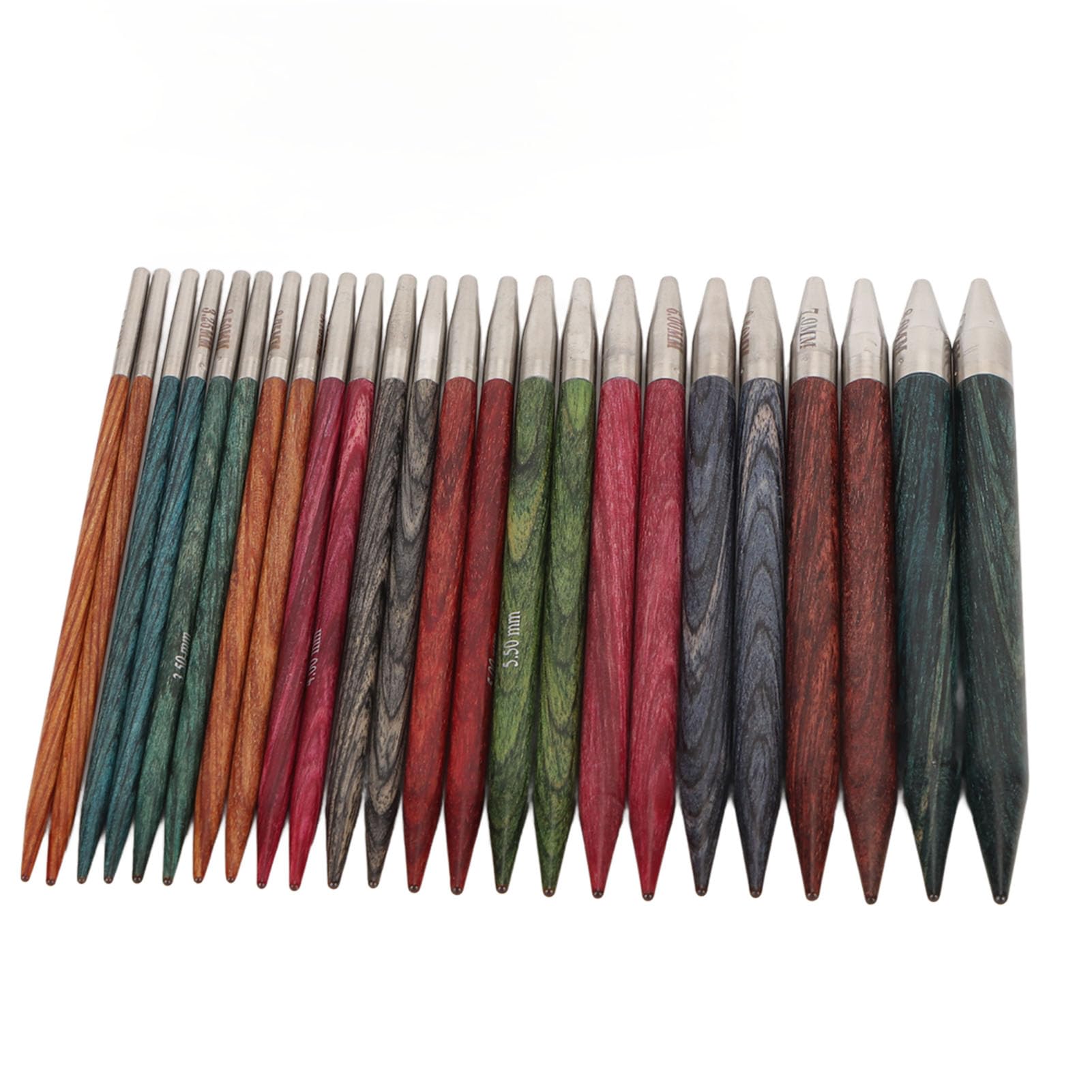 Tomotato Juego de Agujas Circulares de Tejer Intercambiables con Mango Ergonómico, Cable Flexible 12 Pares Tamaños 2-10 mm Bolsa de Almacenamiento para Lana Punto Labores Manuales