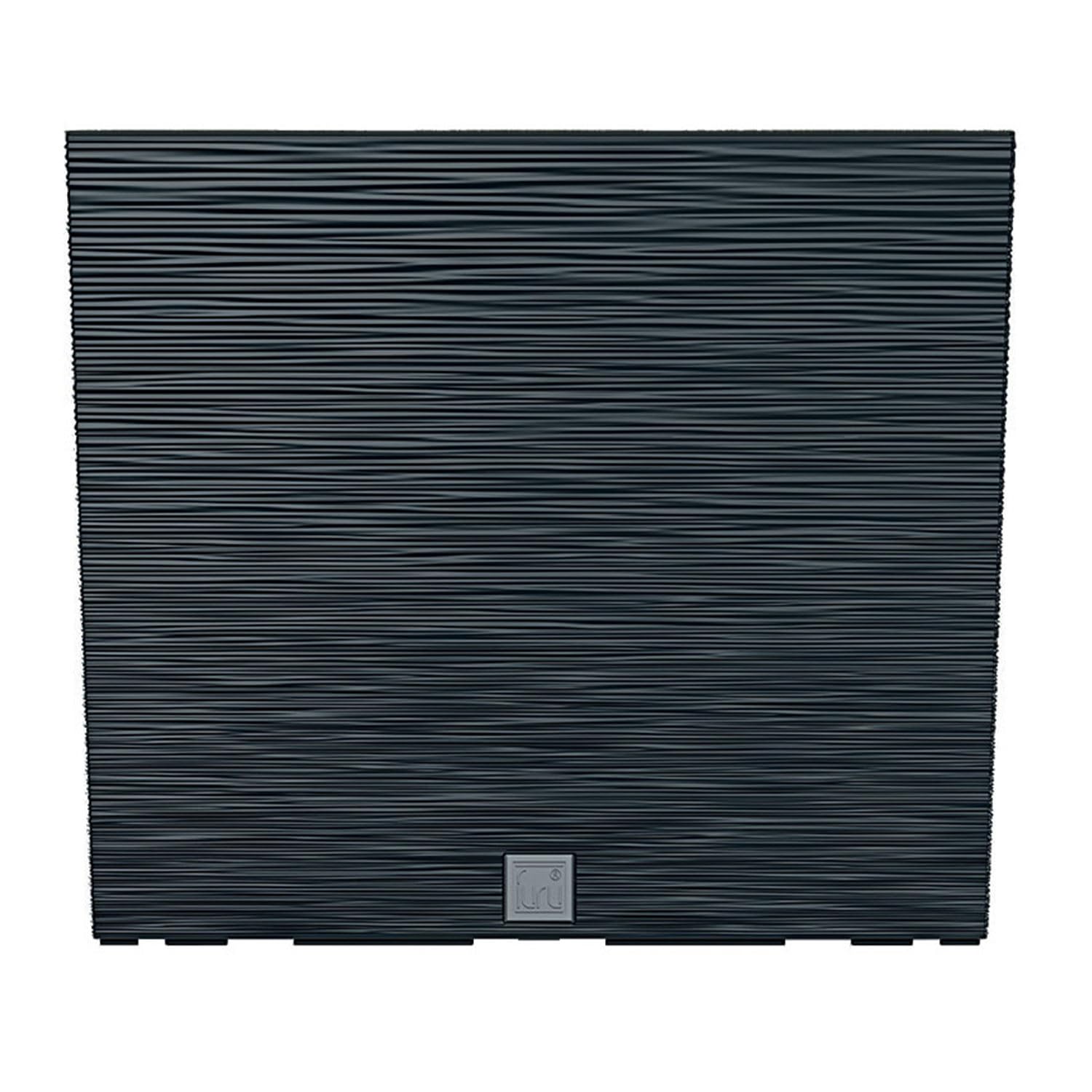 IMJ-Global Furu Case Lot de 3 macetas rectangulares de plástico, 58 x 18 x 49,8 cm, para interior/exterior, negro, 44 litros, diseño moderno