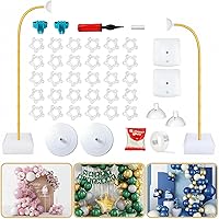 Vista 1 de Kit de arco de globos: soporte de arco de globos flexible de 8.2 pies y 6 pies con base y bomba manual, soporte de globo de medio arco reutilizable
