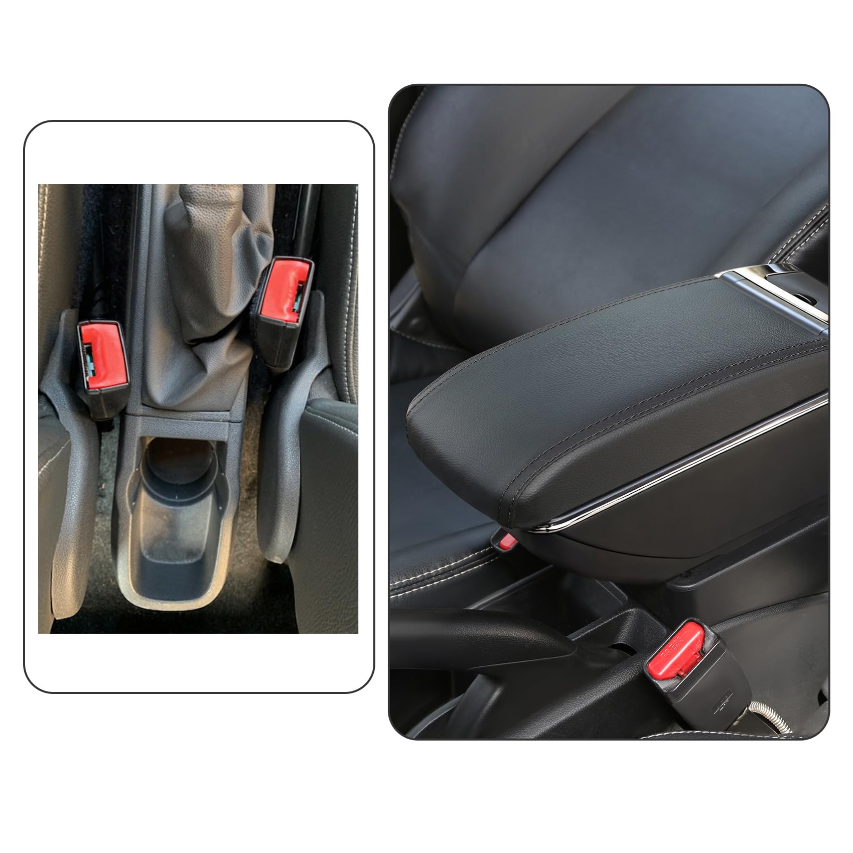 YJYWZH Auto Armlehnen für Opel Corsa D Armlehne 2006-2014 Doppelschicht Mittelkonsole Große Aufbewahrungsbox Schwarze Nahte