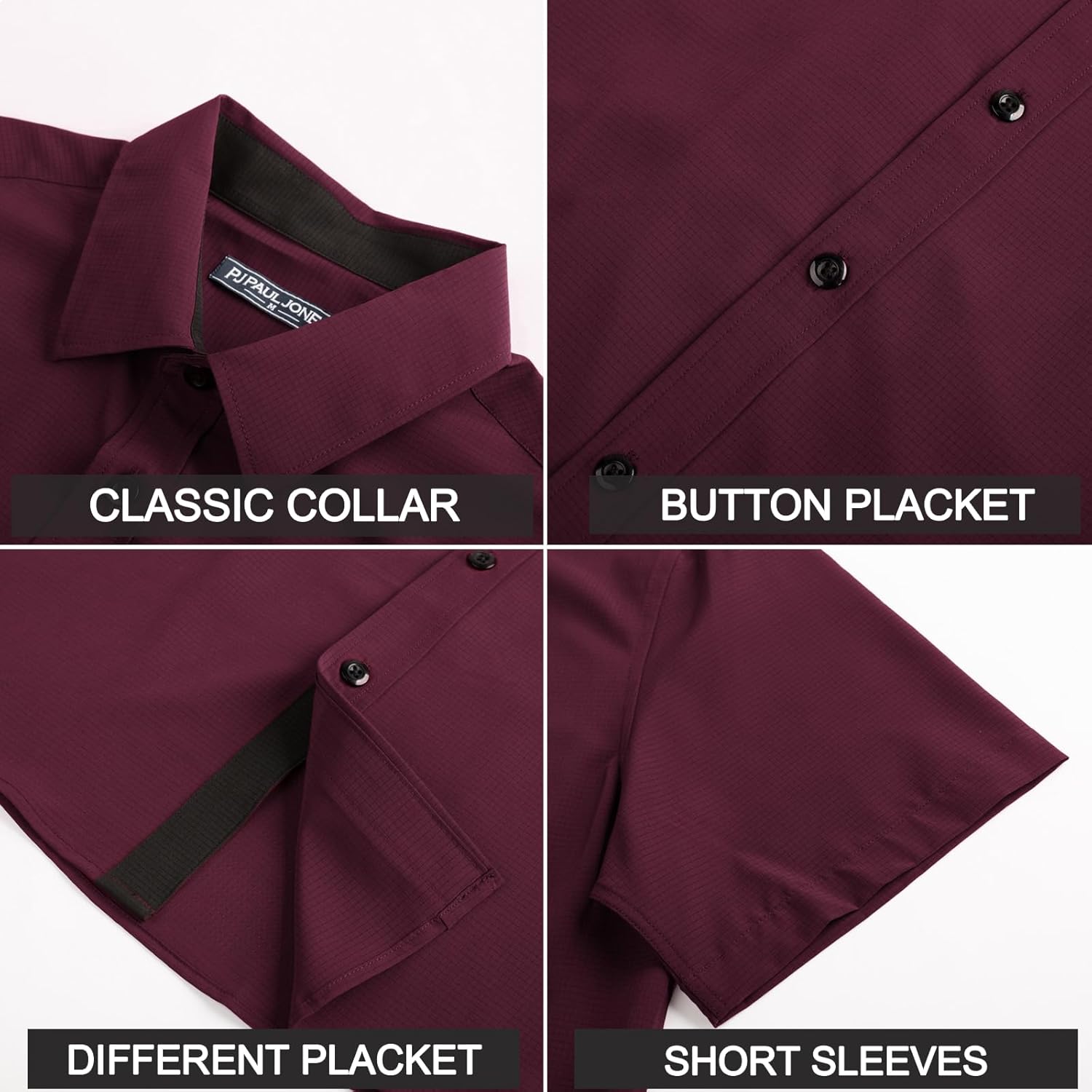 PJ PAUL JONES Men's Short Sleeve Button Down Casual Dress Shirt - Image 5