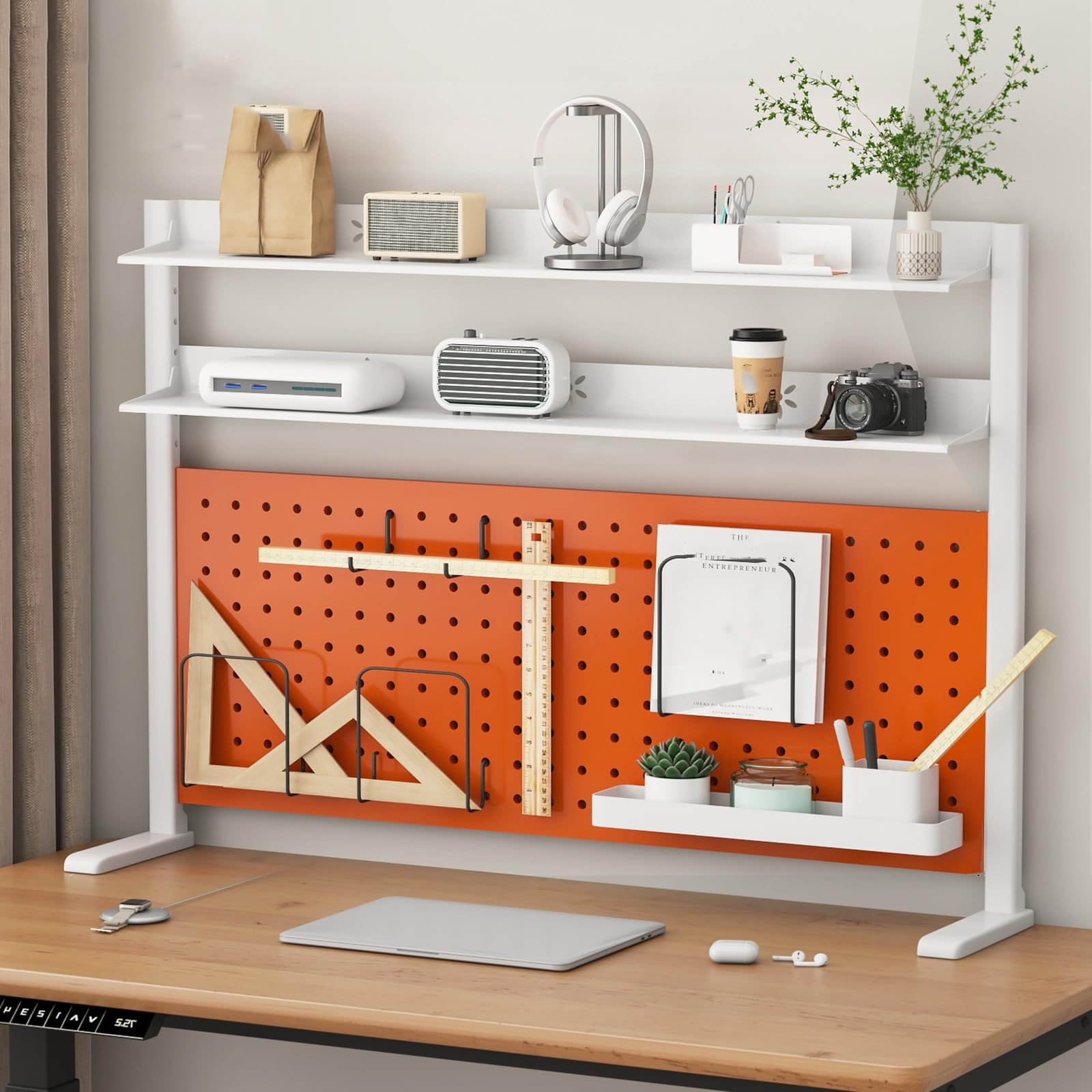 Amazon.co.jp: クランプ式デスクペグボード、デスク 収納 卓上