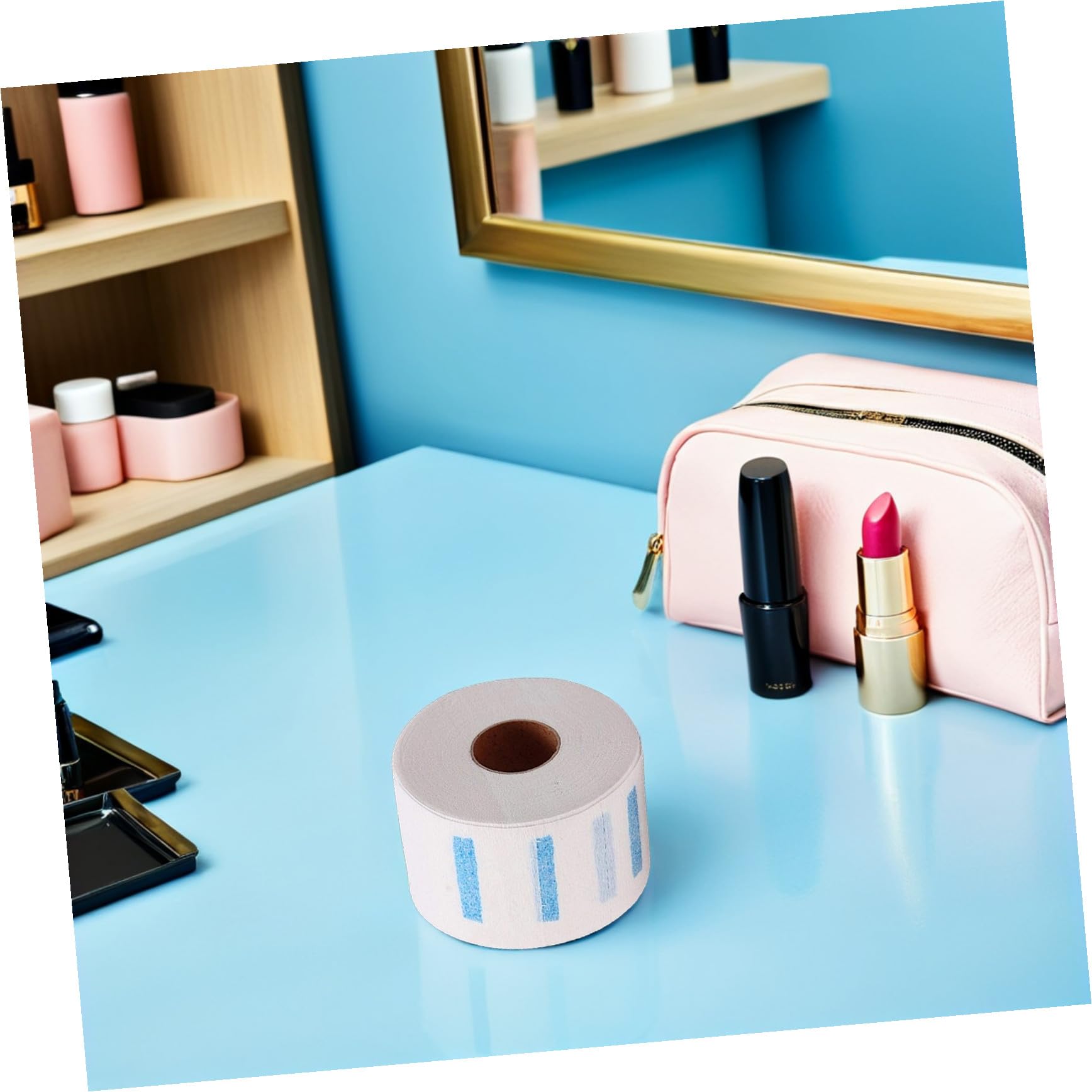 Bandes de Cou en Papier Jetable Blanc 5 Pièces, Tour de Cou Extensible pour Coloration et Permanente, Protection Étanche pour Salon de Coiffure