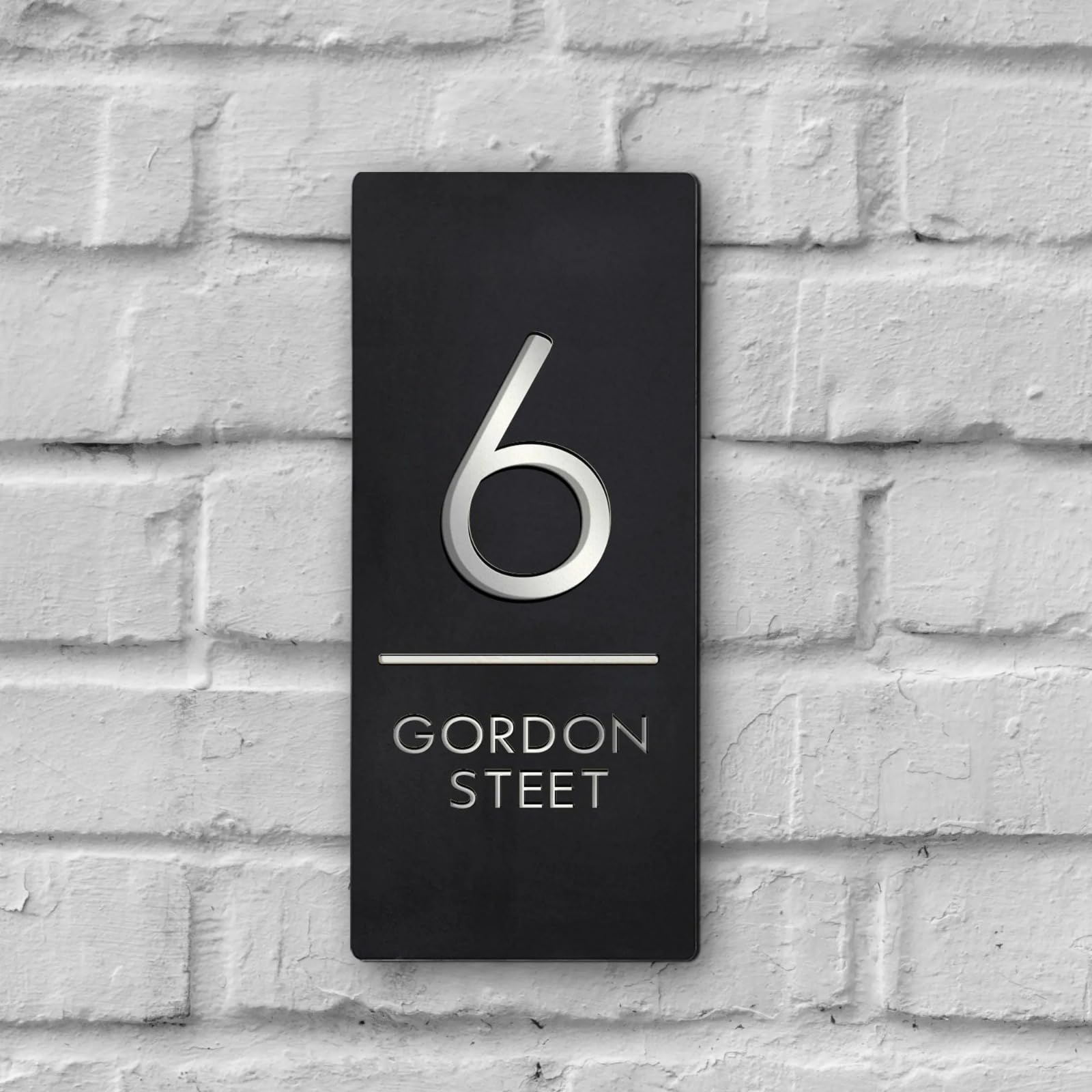 MXN Aangepaste moderne huis deur nummer teken acryl 3D laser gesneden outdoor familie naam platen gepersonaliseerde huisnummer plaquette adres plaques met straatnaam (zwart en zilver