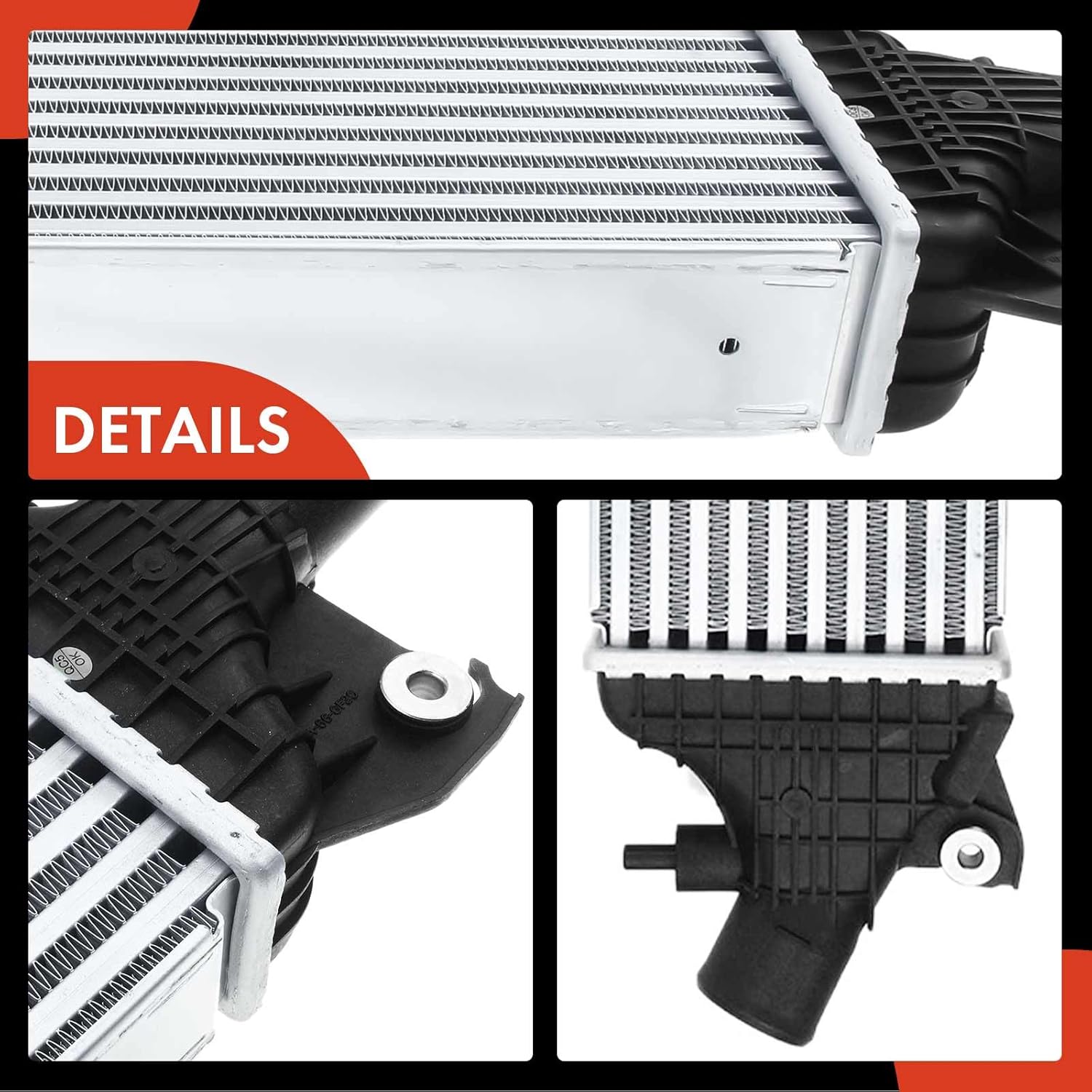 A-Premium Turbocharger Intercooler Compatible with INFINITI Q50 2016-2019, Q60 2017-2018, L4 2.0L Turbocharged, Charge Air Cooler