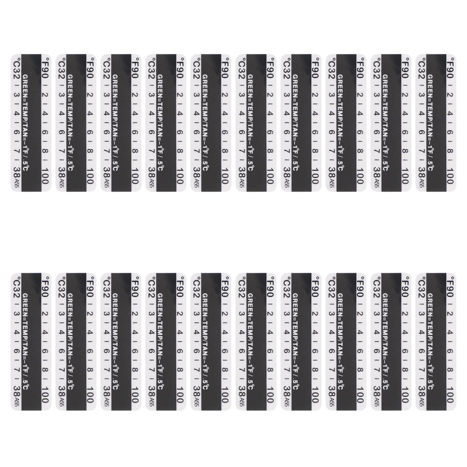 VILLCASE 20PCS Temperature Strips, Temperature Indicator Adhesive Digital Temperature Urine Cup Temperature Strips, Measurement Range: 32°C- 38°C