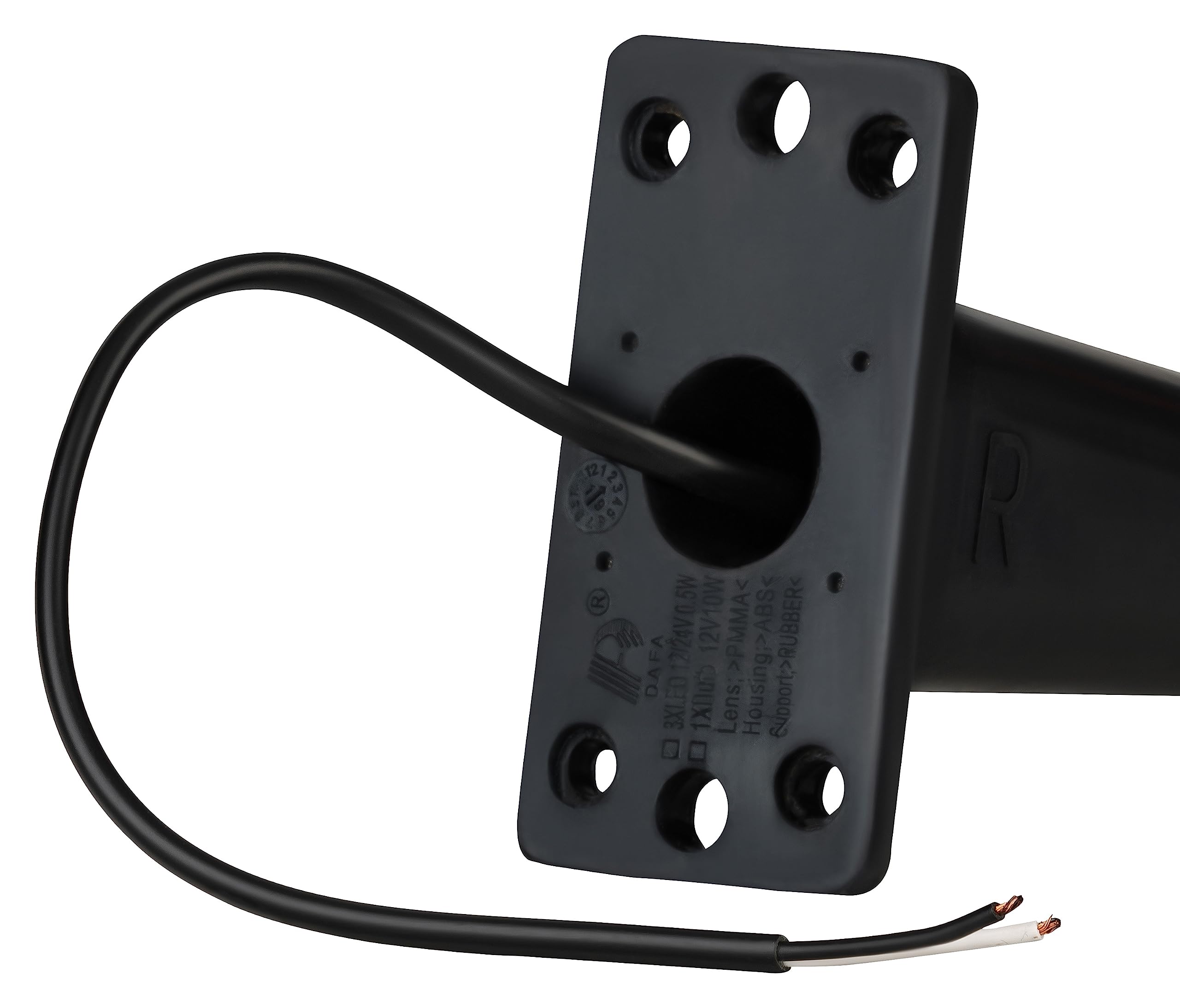 2 luci LED di posizione sinistra + destra, set rosso bianco 12-24 Volt E4, certificazione IP67, classe di protezione con supporto in gomma, luce laterale adatta per rimorchi, roulotte, furgoni, camion