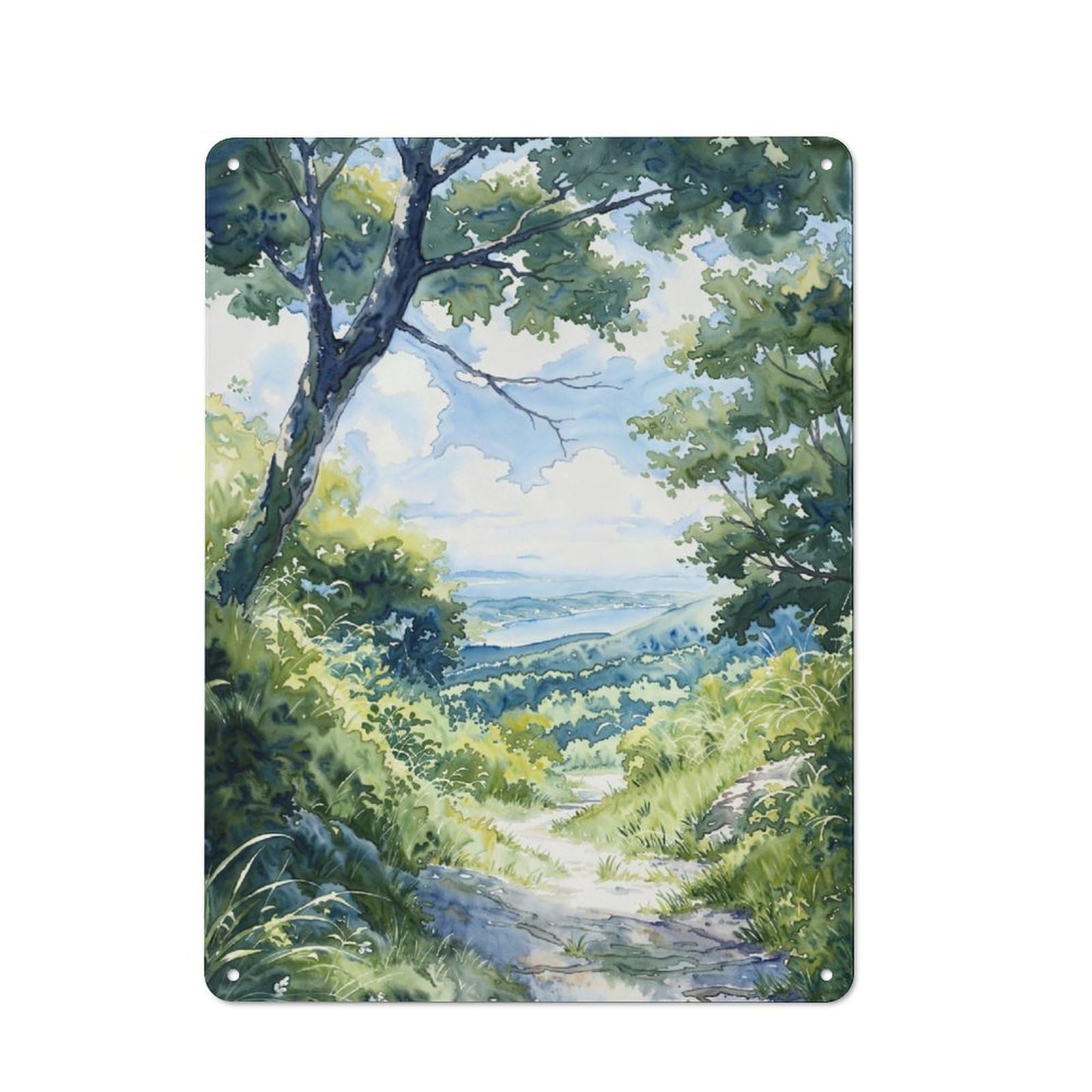 Junmoney Verdant Outlook Metal Plaque 40X30cm With For Garage Wall, Rustic Decor, For Winter Interiors And Metal Sign Collectors