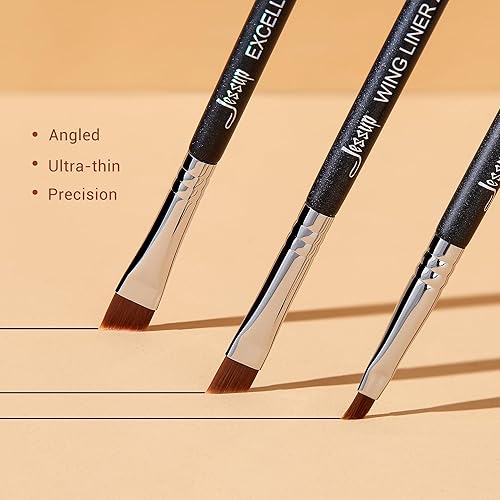 Miniatura 14 de Jessup T324 - Juego de pinceles para delineadores de ojos, 11 piezas, punta de lápiz curvada ultra fina, para delineador de ojos, 11 piezas
