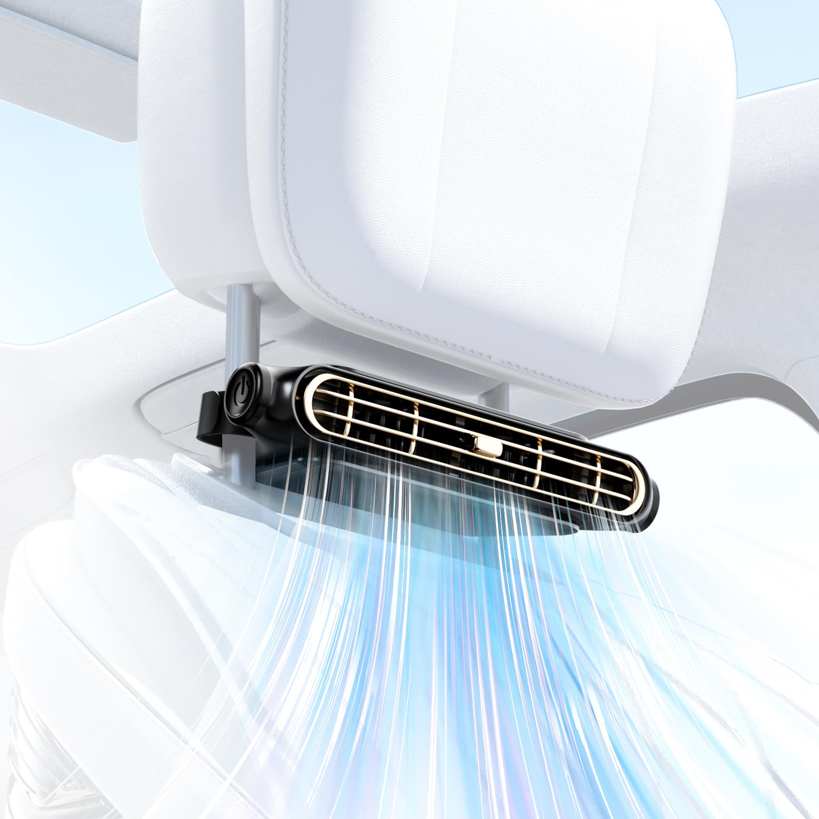 【2026新モデル/バッテリーなし】車載扇風機 座席ファン ヘッドレスト USB給電 強力扇風機 後部座席 3階段調整 車用ファン ネッククーラー 空気循環 角度調節可能 熱中症対策 夏対策 取り付け簡単（ブラック）