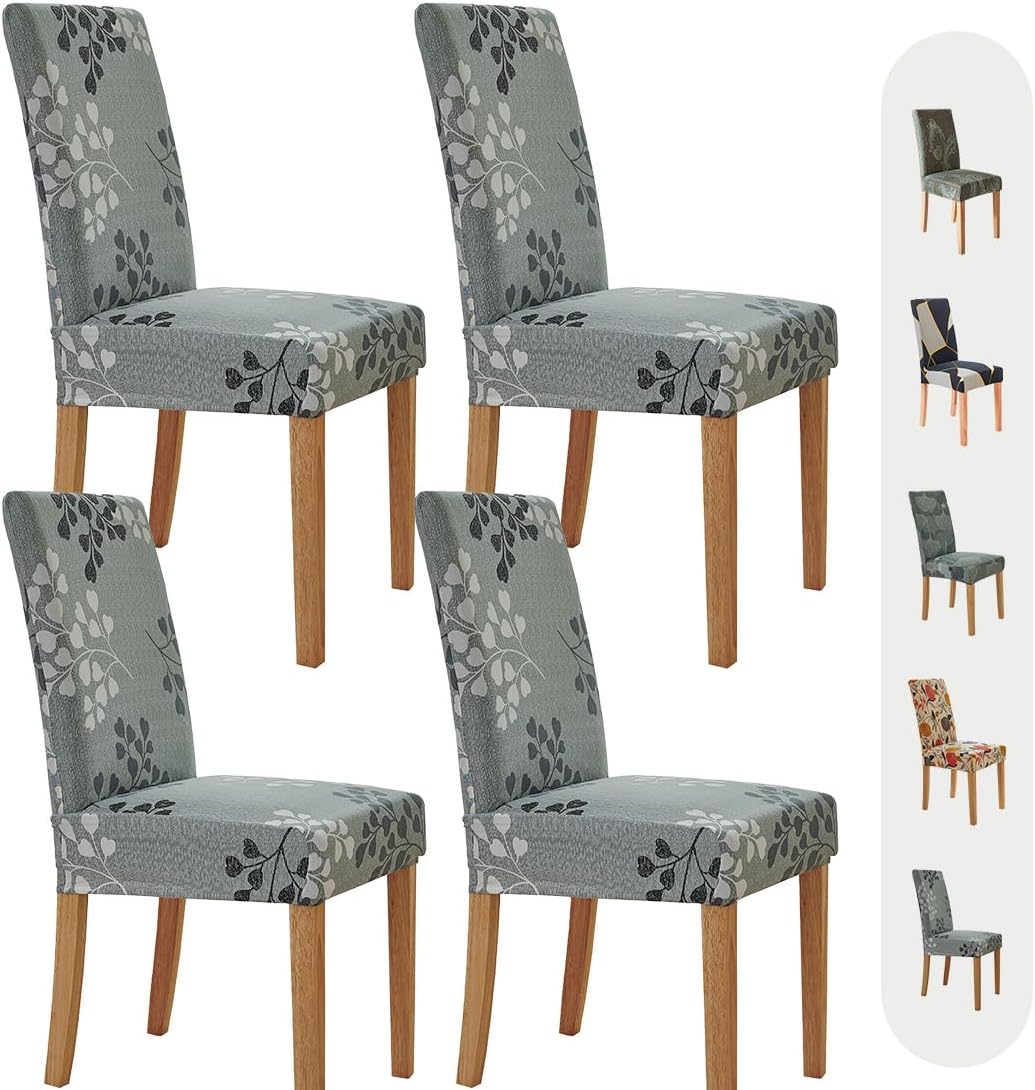 Secgo Chair Covers for Dining Room 4 Pack, Stretch Dining Chair Cover, Washable Spandex Kitchen Parsons Chair Slipcovers, Blue Chair Covers for Home or Party