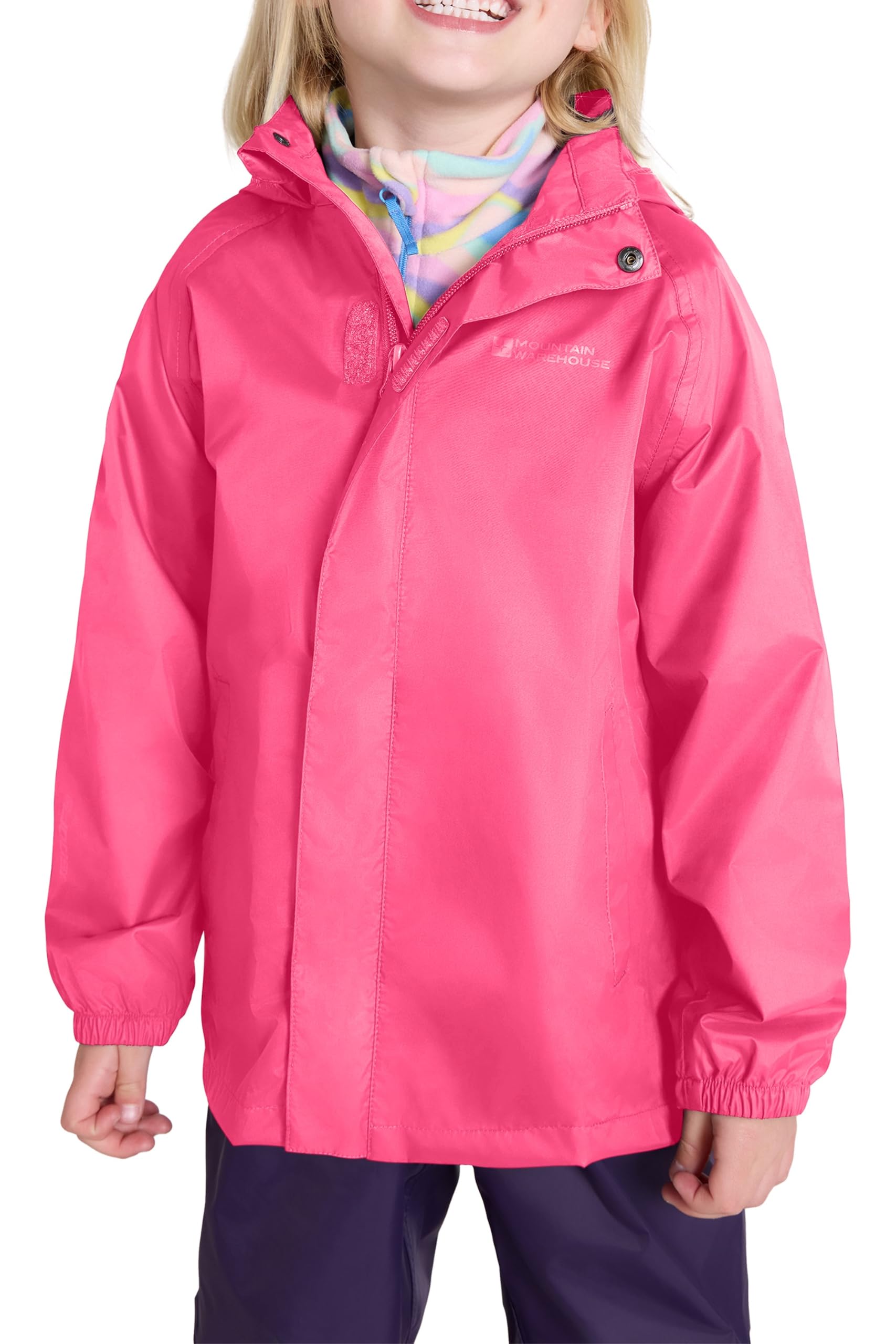 Mountain Warehouse Pakka Kids Waterproof Rain Jacket Bright Pink 5-6y
