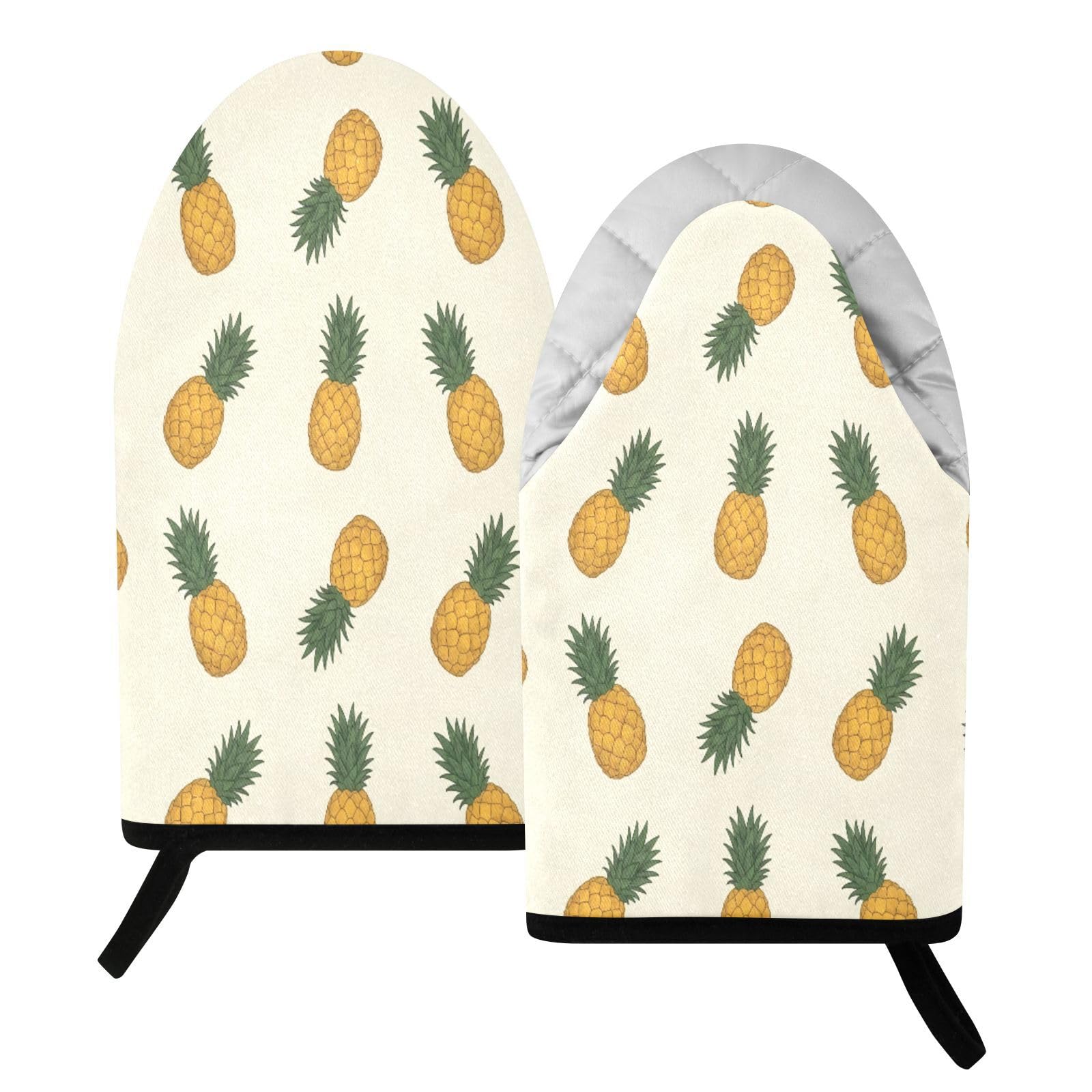 BURSTDDY Pineapple Oven Mitt,Heat Resistant Kitchen Mitts for Cooking