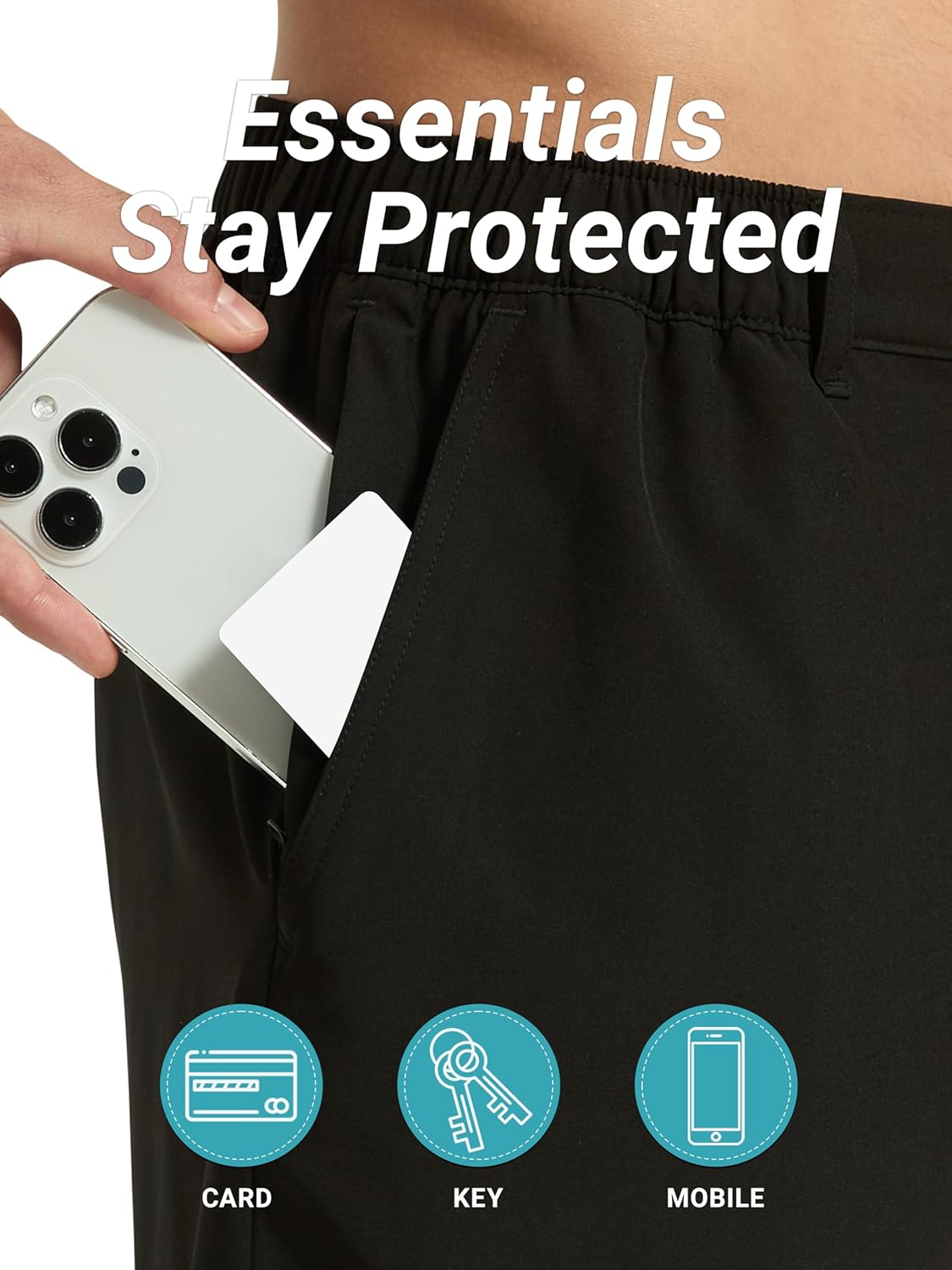 Arcweg Mens Casual Shorts 6 inch Inseam Stretch Golf Shorts Water Friendly Active Hybrid Shorts Regular Fit