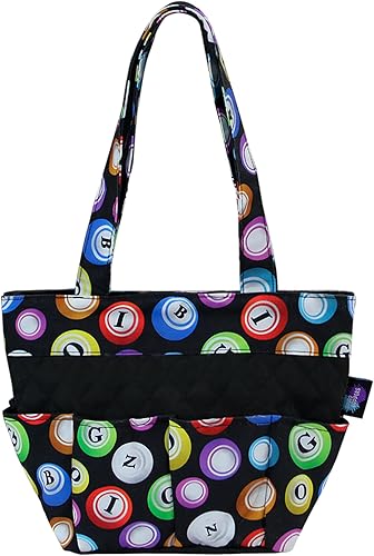 Miniatura 7 de Bolsa de Bingo Dauber con 8 bolsillos Bolsa grande para llevar suministros de bingo (pelotas de bingo)