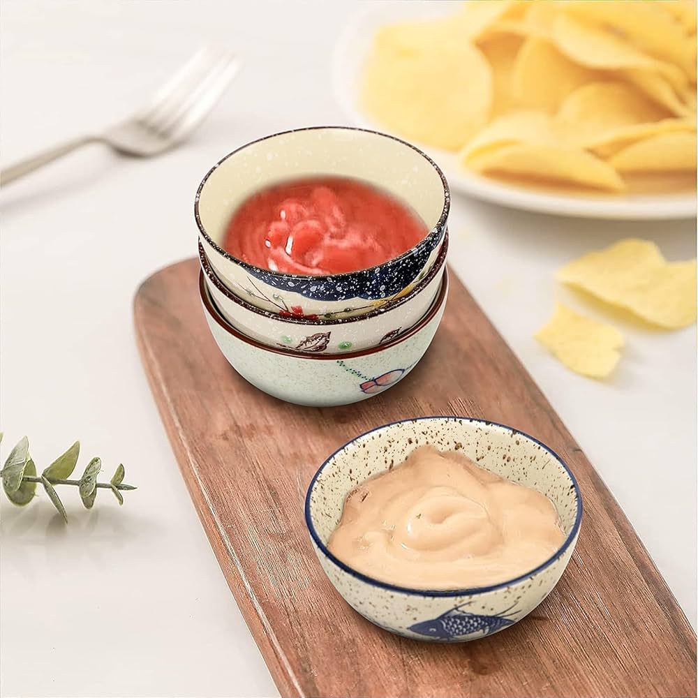 clothmile 4.5 Inch Japanese Retro Rice Bowls Set of 6