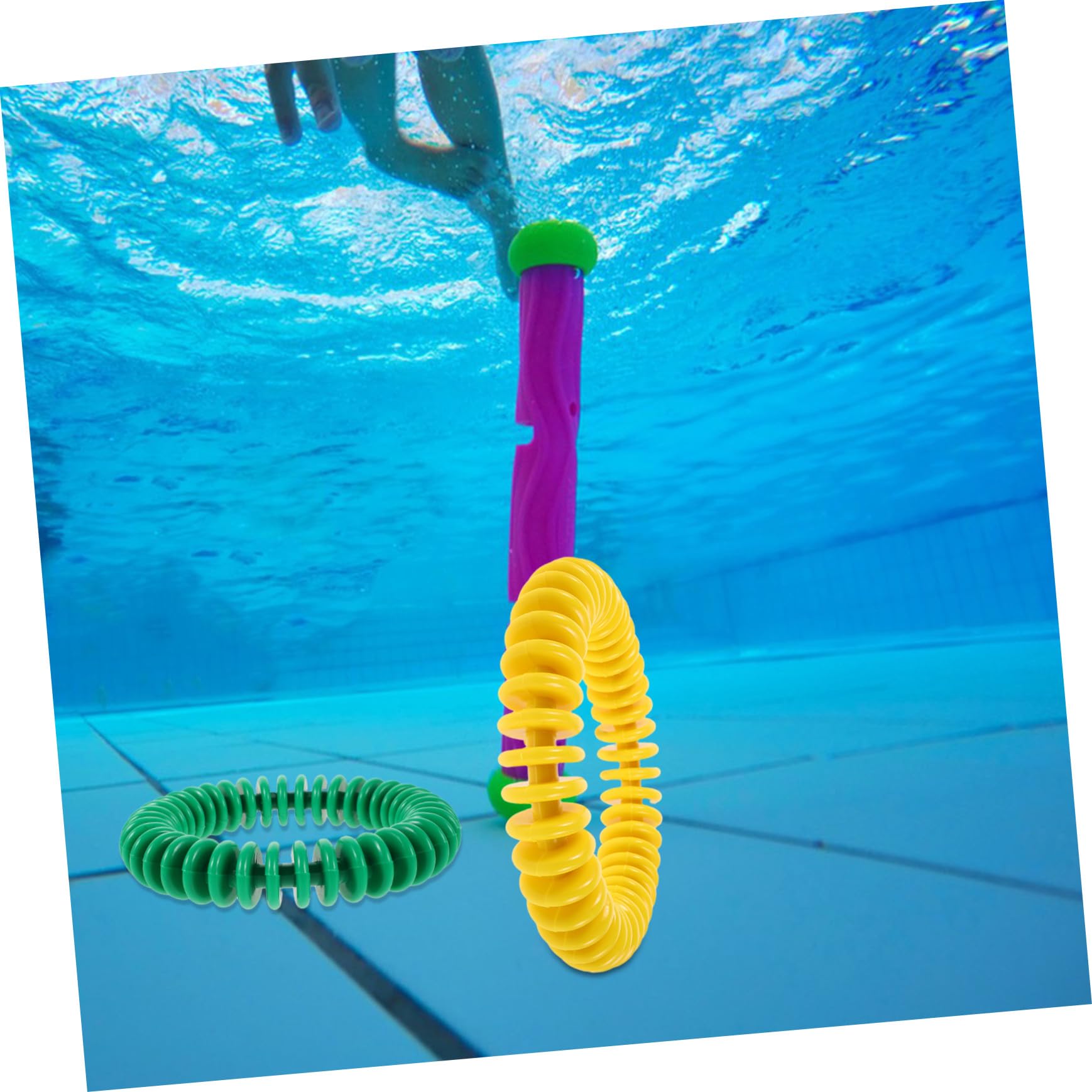 TOYANDONA 4pièces Anneaux de Plongée pour Piscine Jouets de Plongée Colorés pour Jeux Aquatiques et Bouées pour Garçon Fille