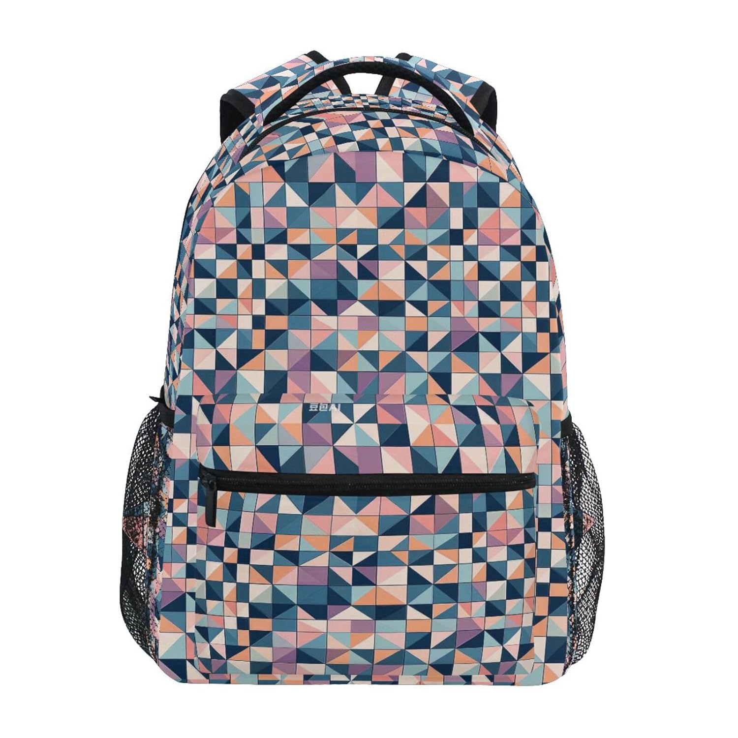 cute kid backpack with name tag Checkered Plain Blue Black big book bags for 2nd grade school boys